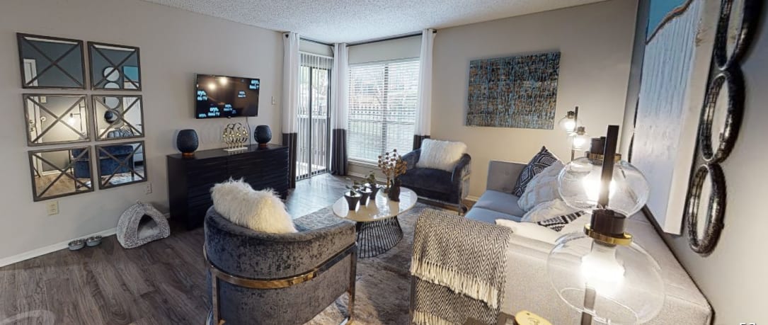 View virtual tour of a 1 bedroom 1 bathroom apartment at Canopy on Central in Bedford, Texas