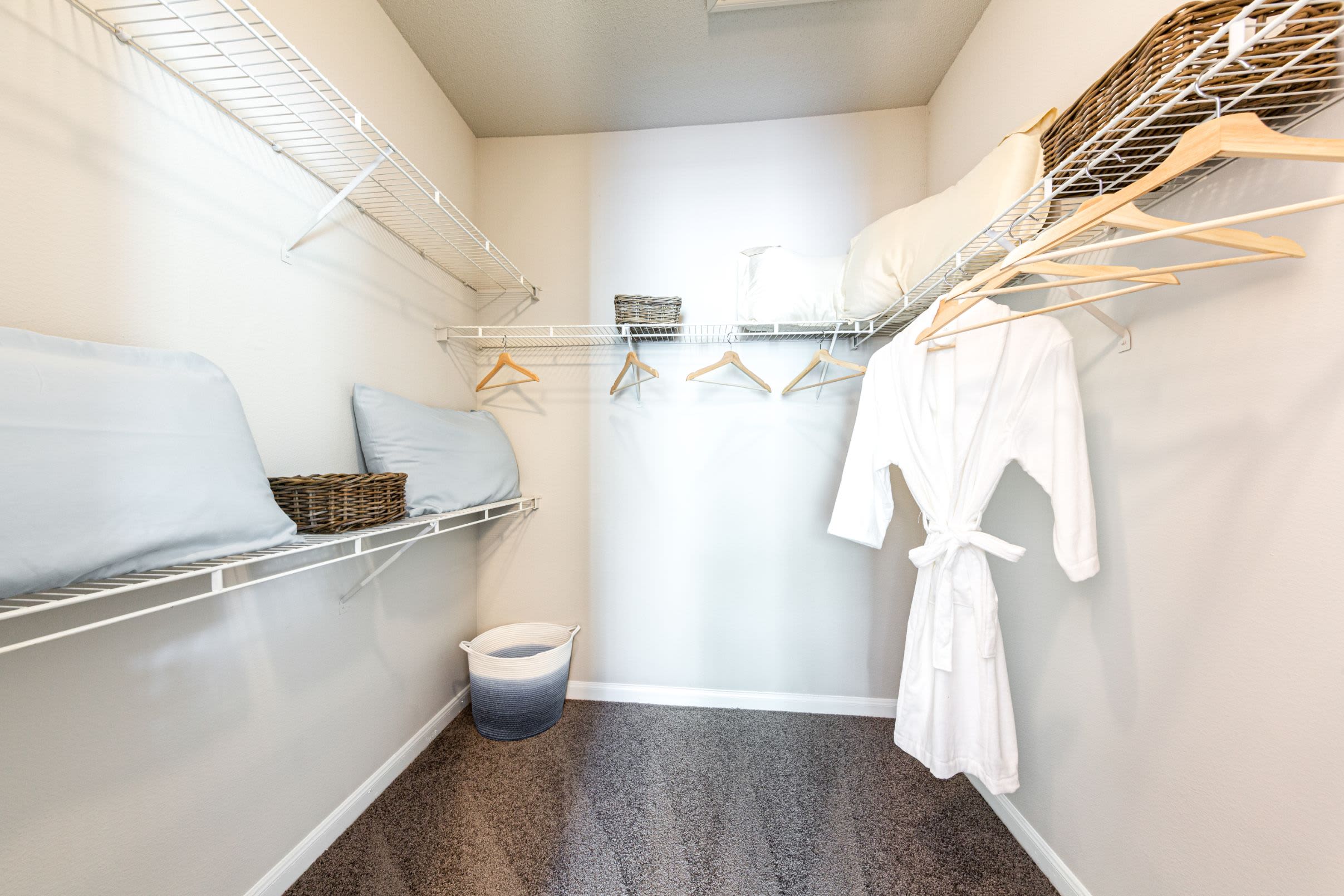 Walk in closet at Marquis at Westchase in Houston, Texas