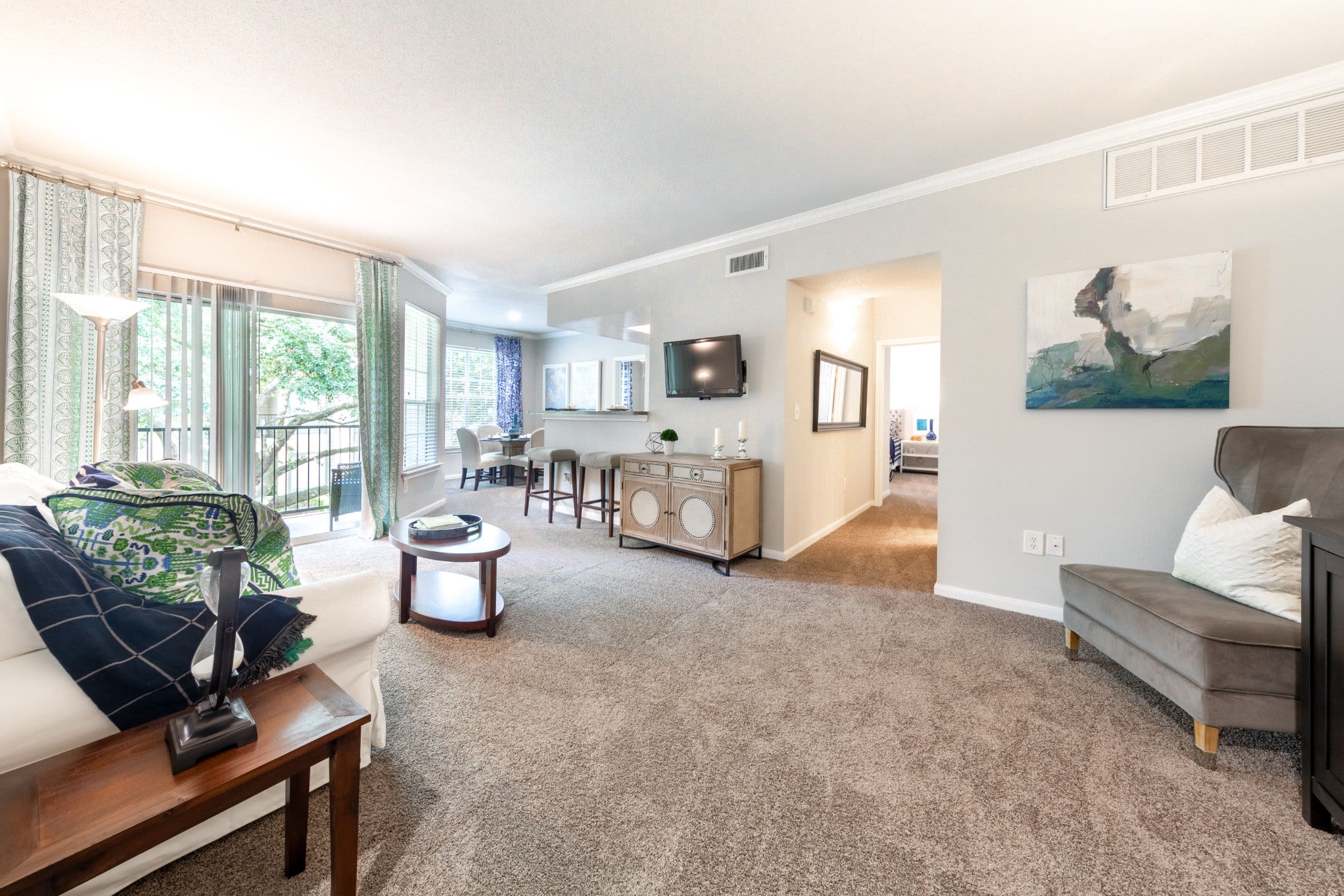 Living area with ample natural light at Marquis at Westchase in Houston, Texas