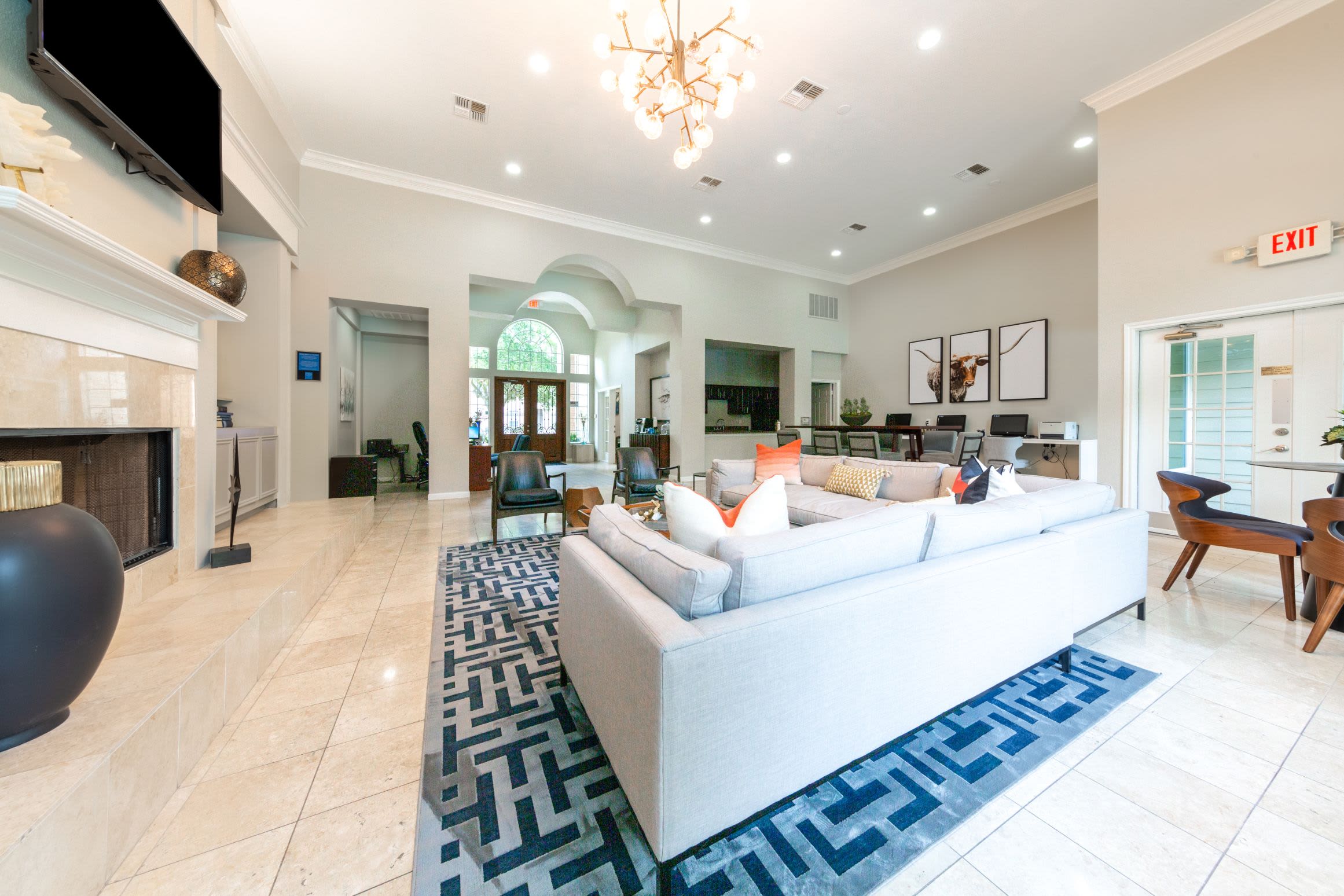 Elegant and spacious clubhouse at Marquis at Westchase in Houston, Texas