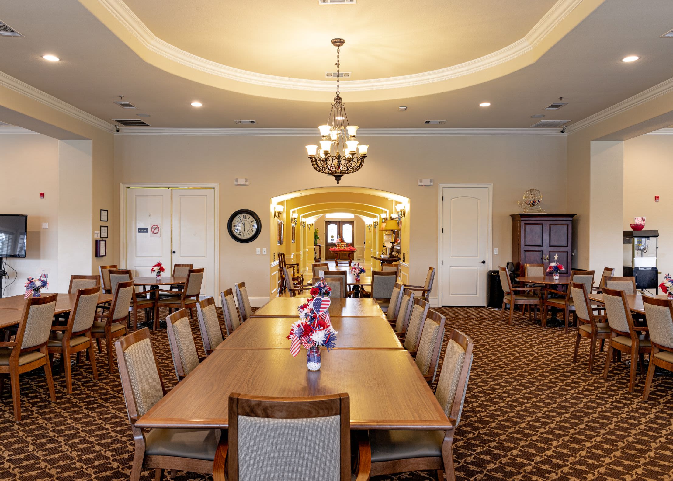 Elegant community dining hall of Rockwall, Texas from Marquis Rockwall