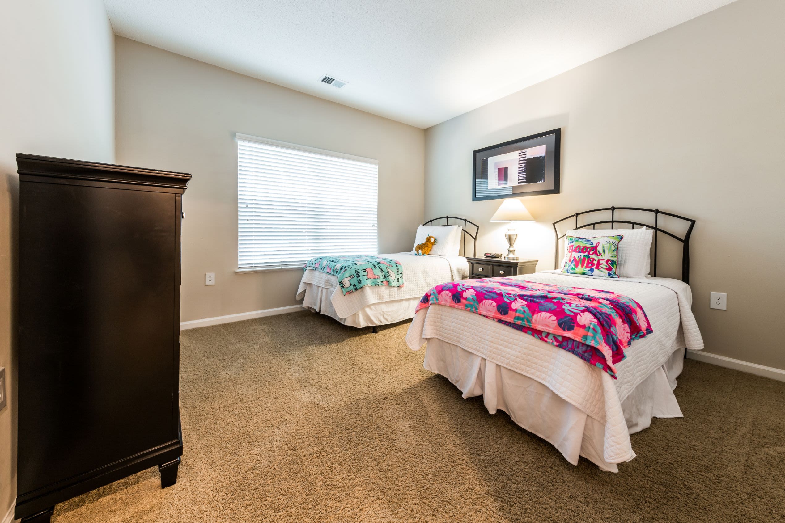 Bedroom with two beds in it at The Preserve at Ballantyne Commons in Charlotte, North Carolina