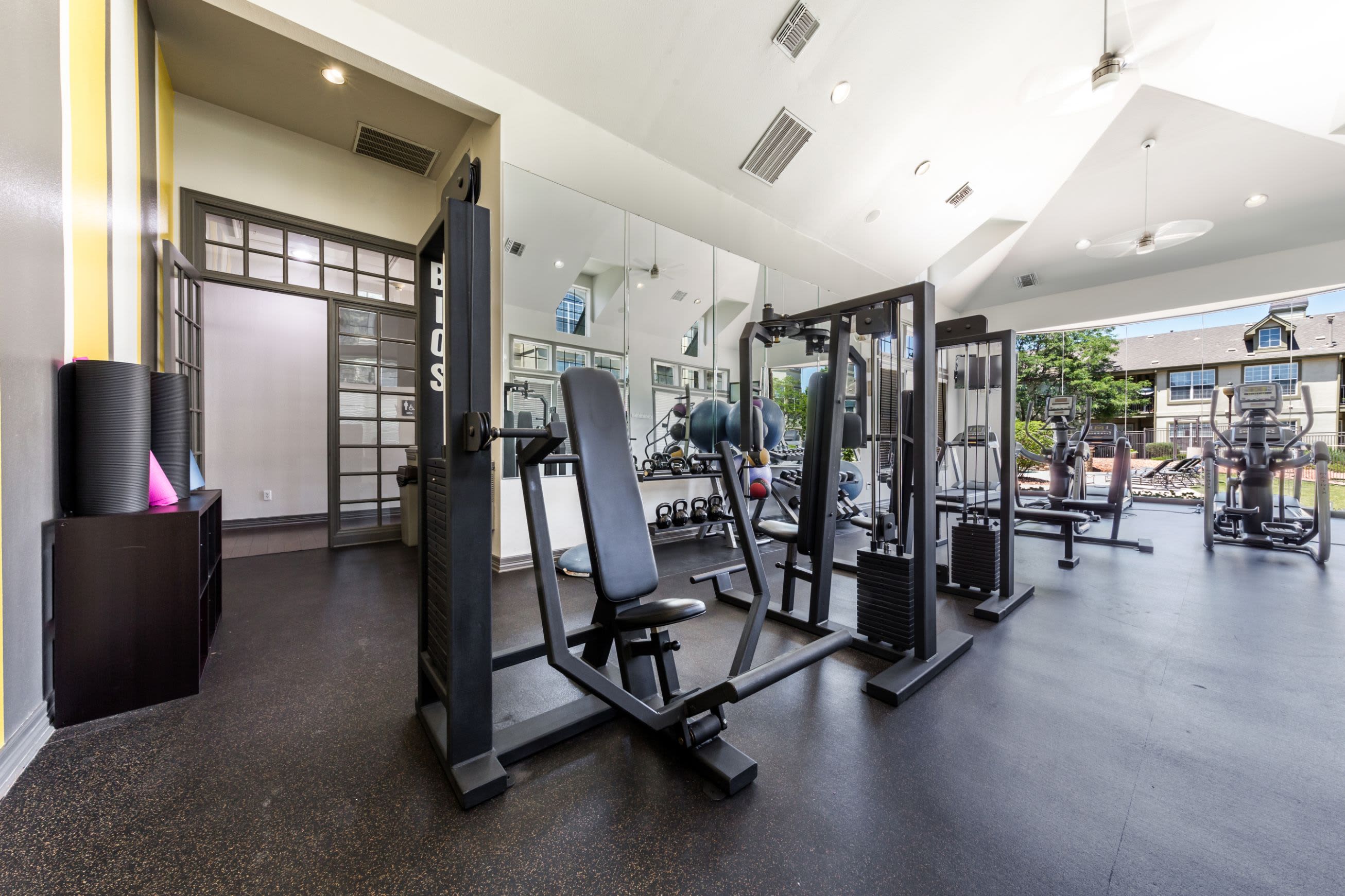 Fully equipped fitness center at Marquis at Town Centre in Broomfield, Colorado