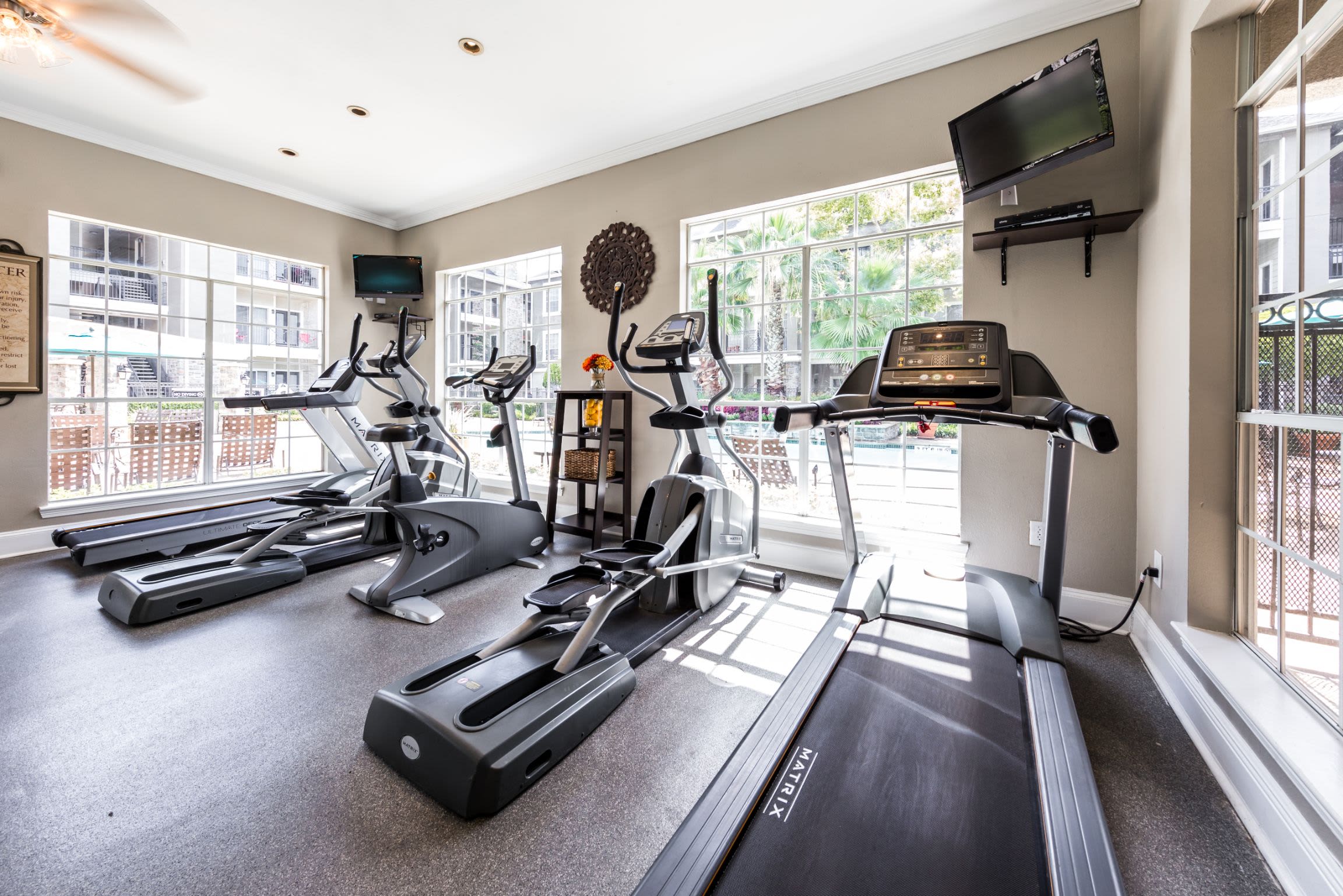 Treadmills in fitness center at Marquis on Westheimer in Houston, Texas