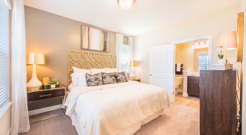 Spacious bedroom and bathroom layout at The Isaac in Summerville, South Carolina