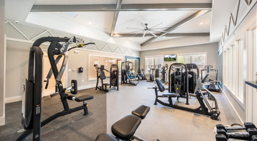 Full state of the art fitness area for residents at The Isaac in Summerville, South Carolina