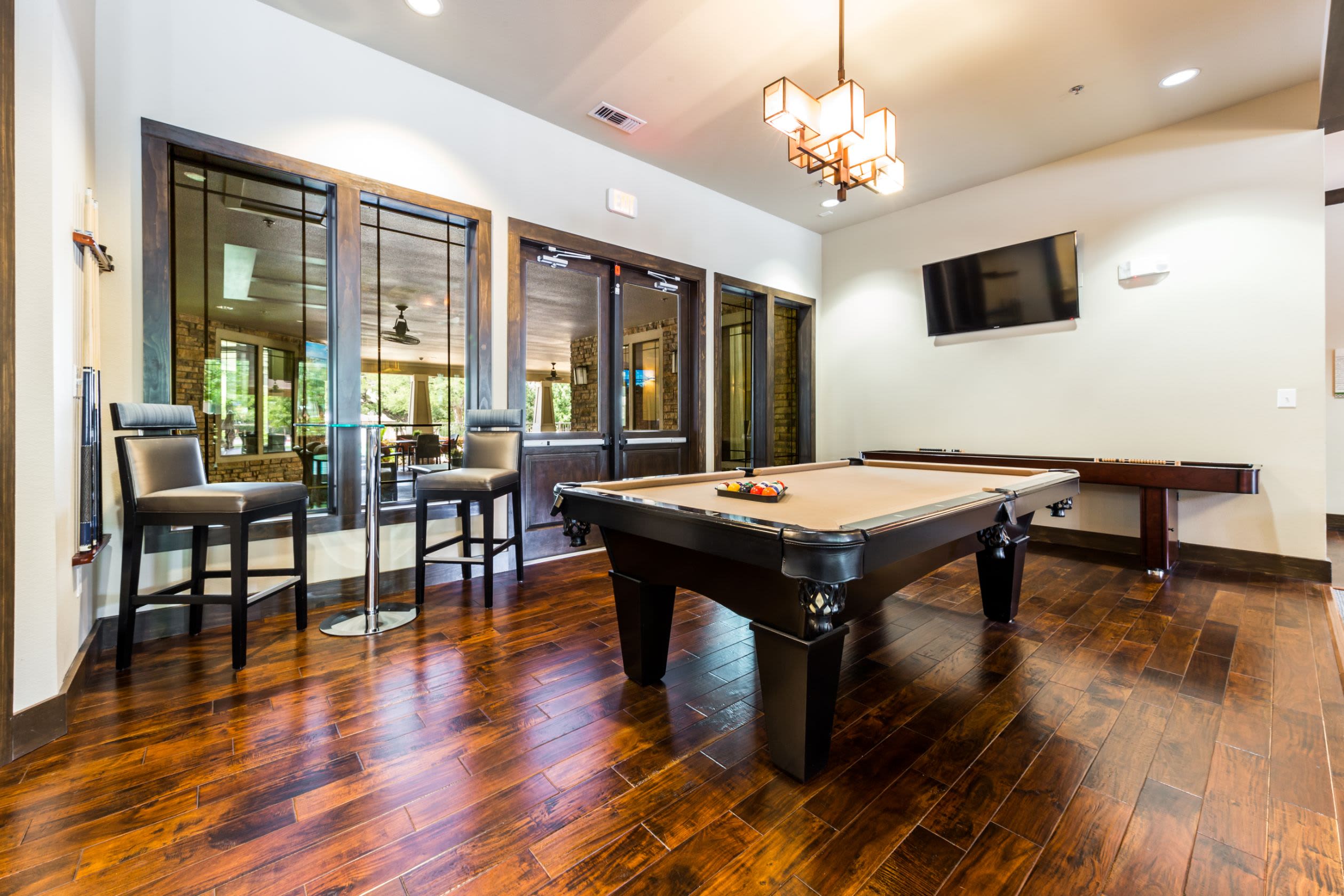 Pool table in the clubhouse at Marquis on Lakeline in Cedar Park, Texas