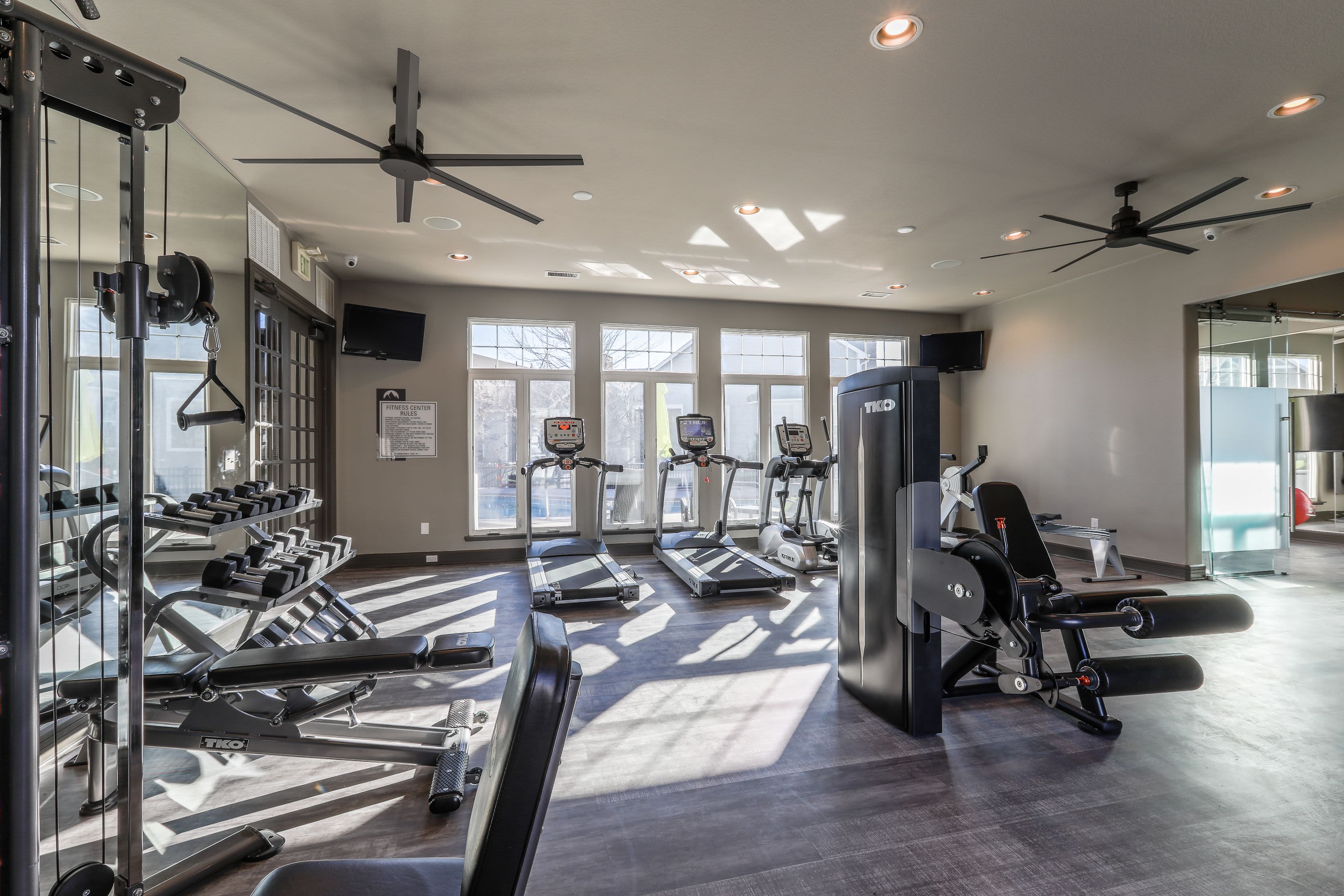 Cardio and weight machines at Marquis Castle Pines in Castle Pines, Colorado