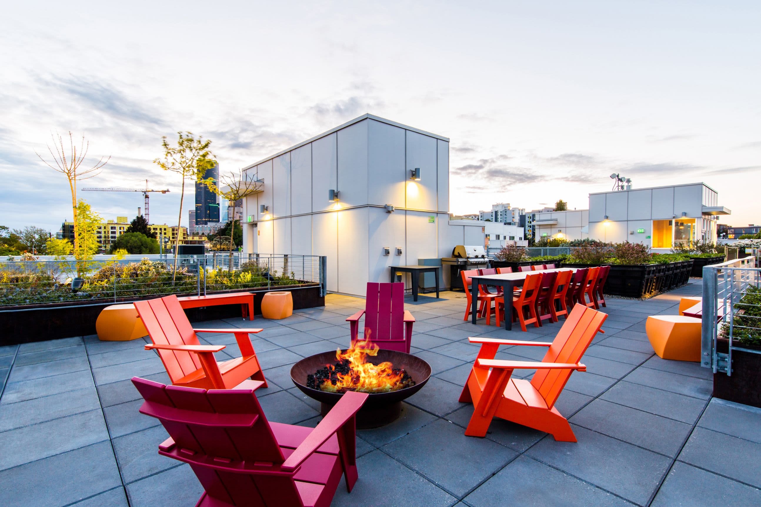 Rooftop community lounge at Anthem on 12th in Seattle, Washington