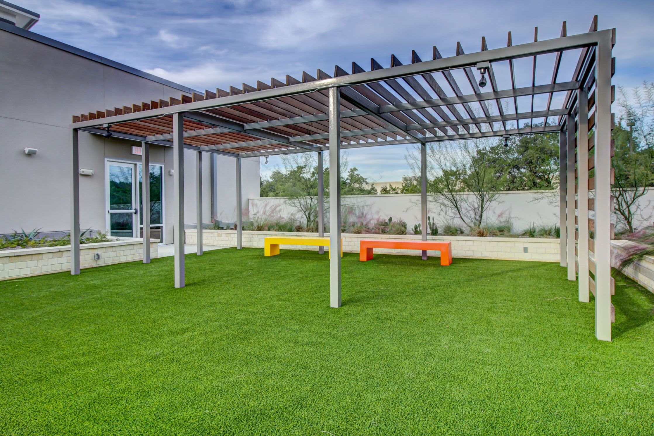Community park with artificial turf at Westerly 360 in Austin, Texas