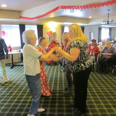 Dancing at Avalon Assisted Living Community in Fitchburg, Wisconsin