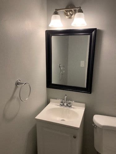 Bathroom mirror Andrus Court Apartments in Columbus, Ohio