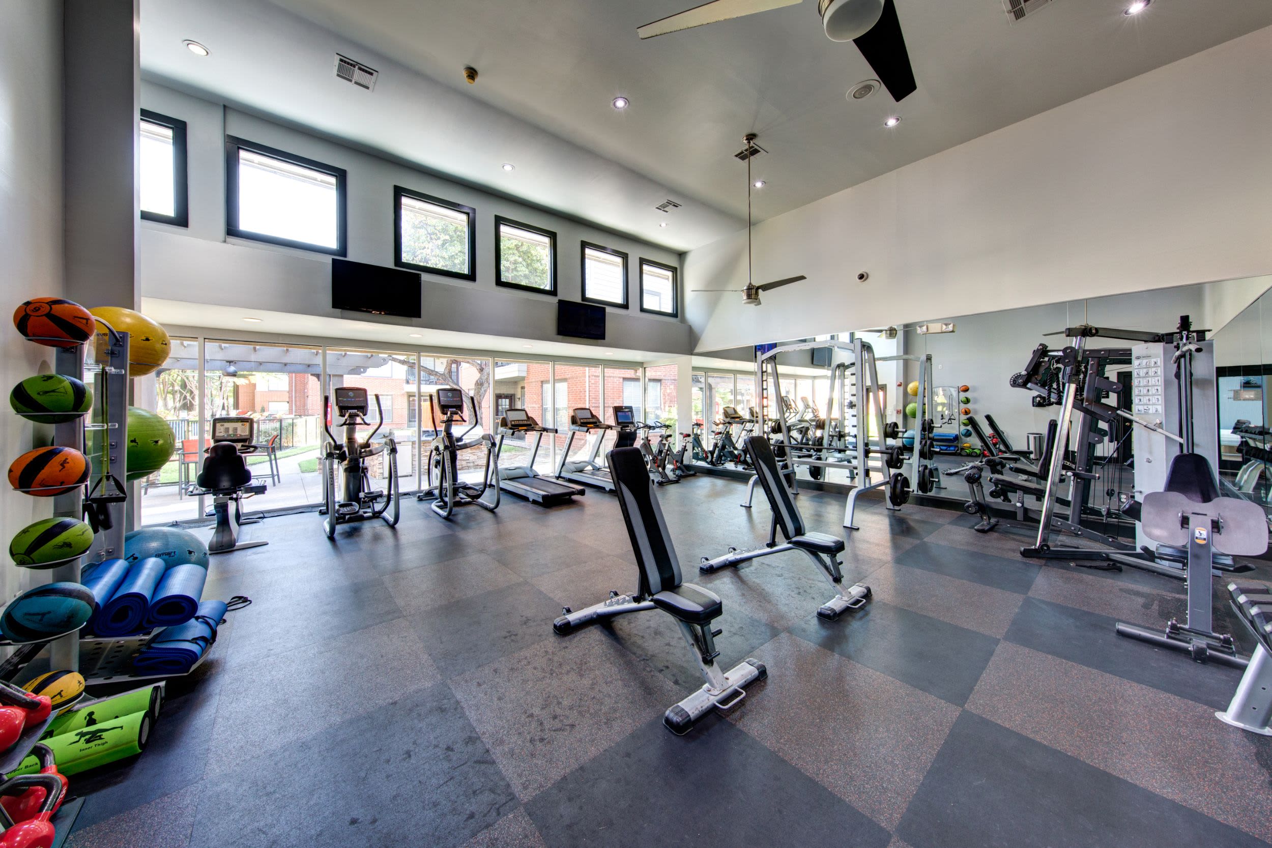 Fully equipped fitness center at Marquis on Gaston in Dallas, Texas