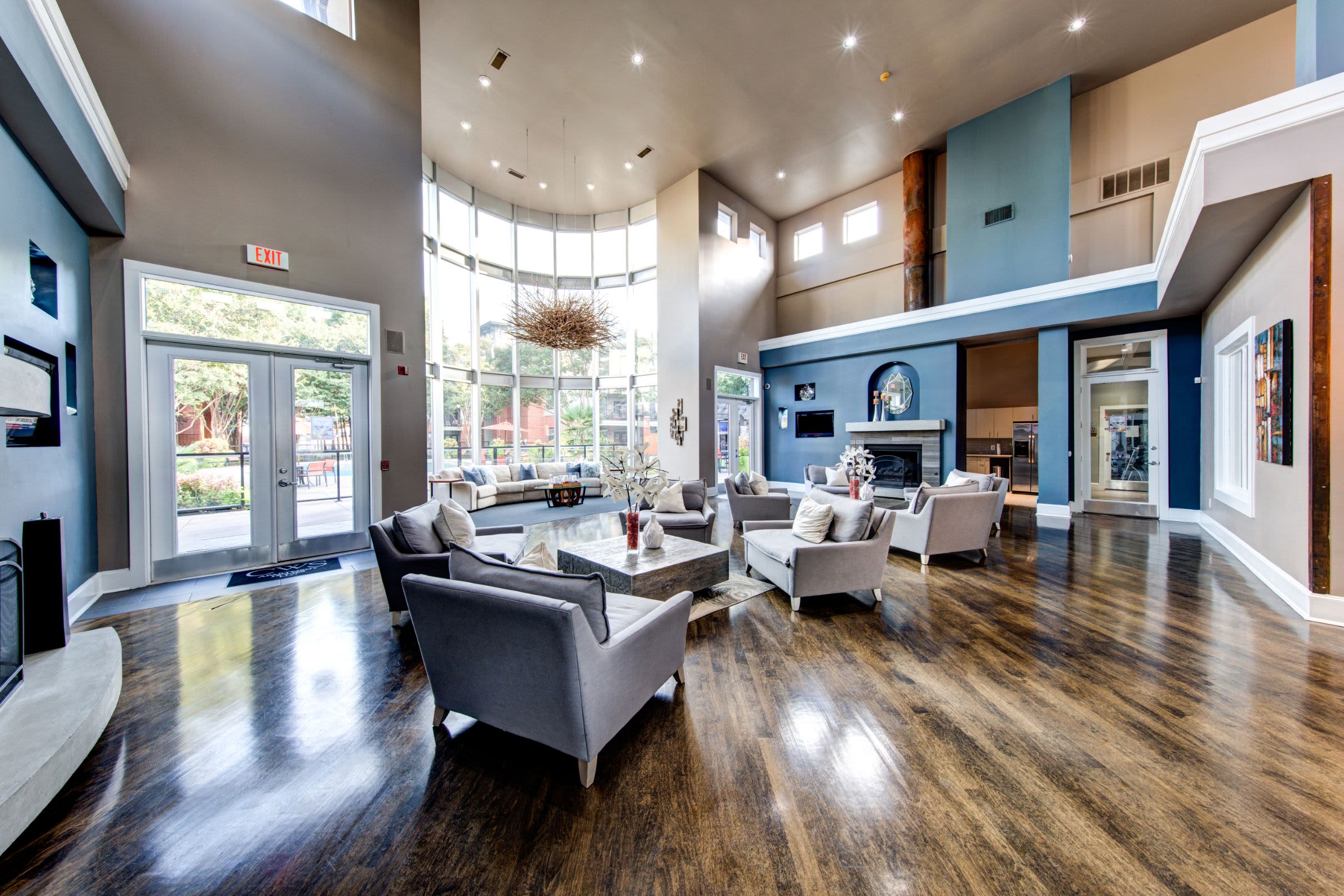 Spacious and bright clubhouse at Marquis on Gaston in Dallas, Texas