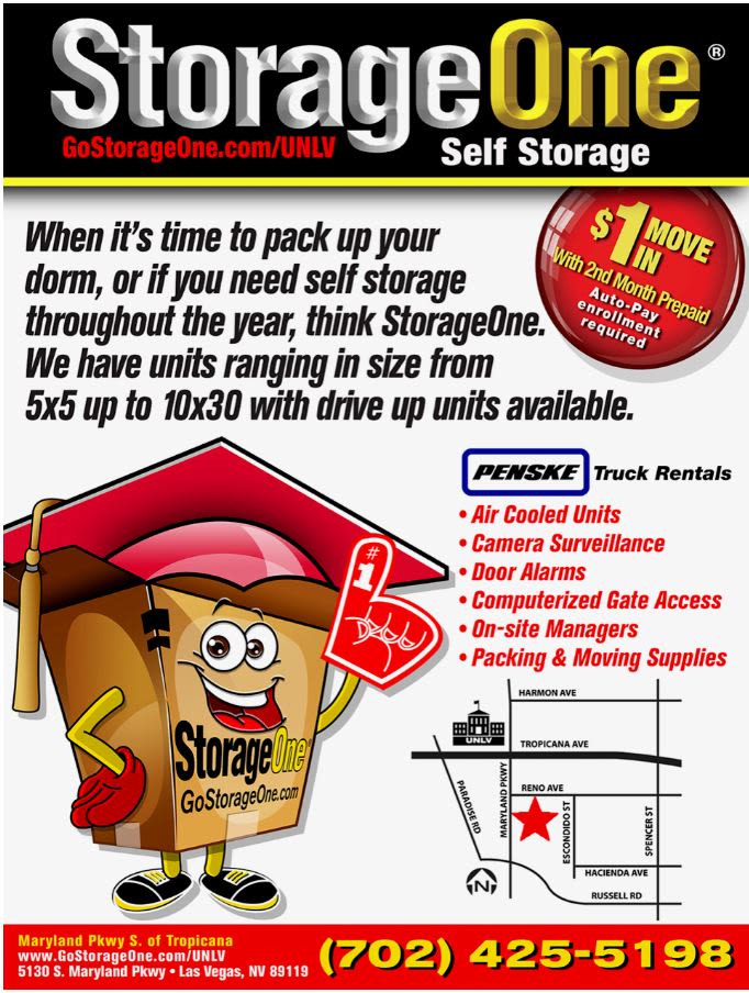 StorageOne Maryland Pkwy & Tropicana student storage brochure