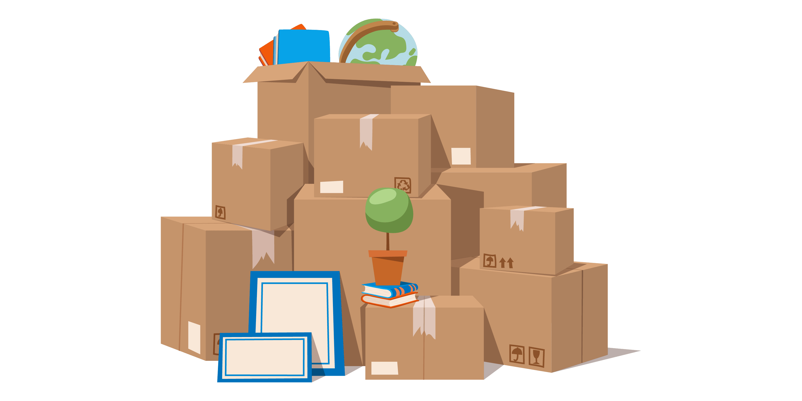 Stack of boxes illustration