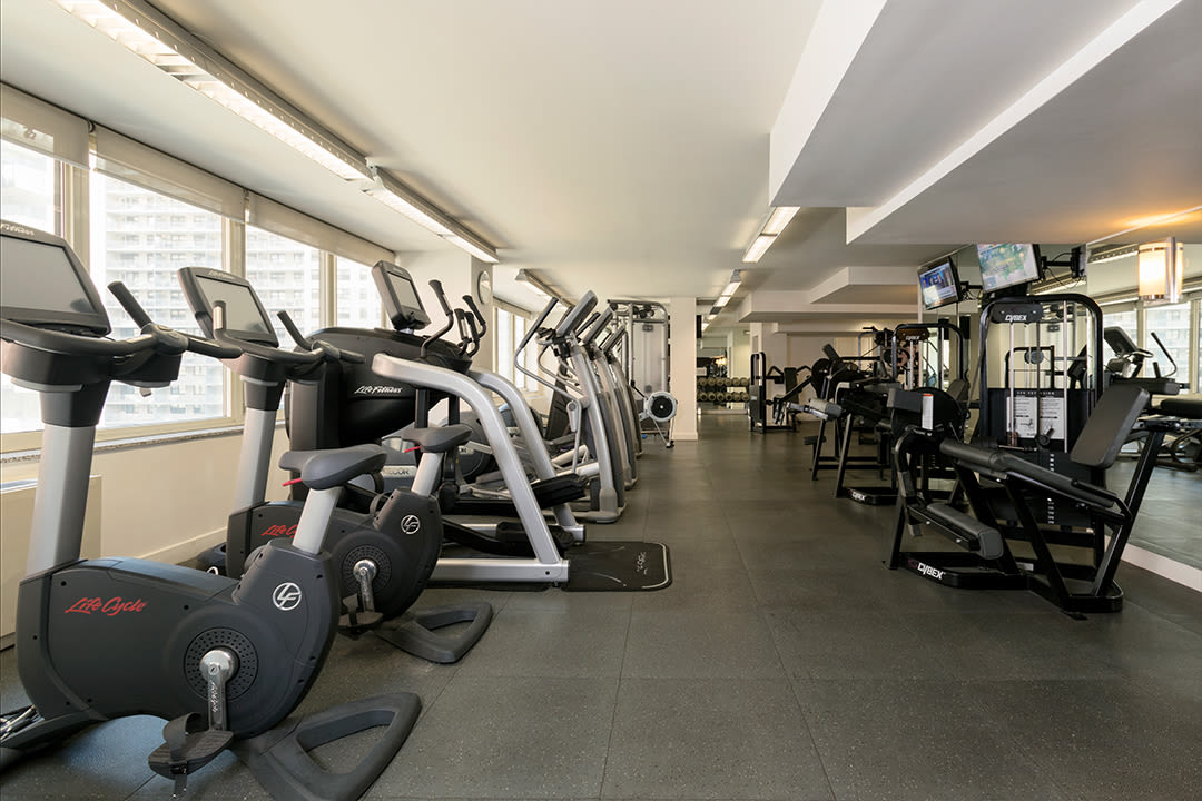 Full sized fitness center for residents at The Ventura in New York, New York