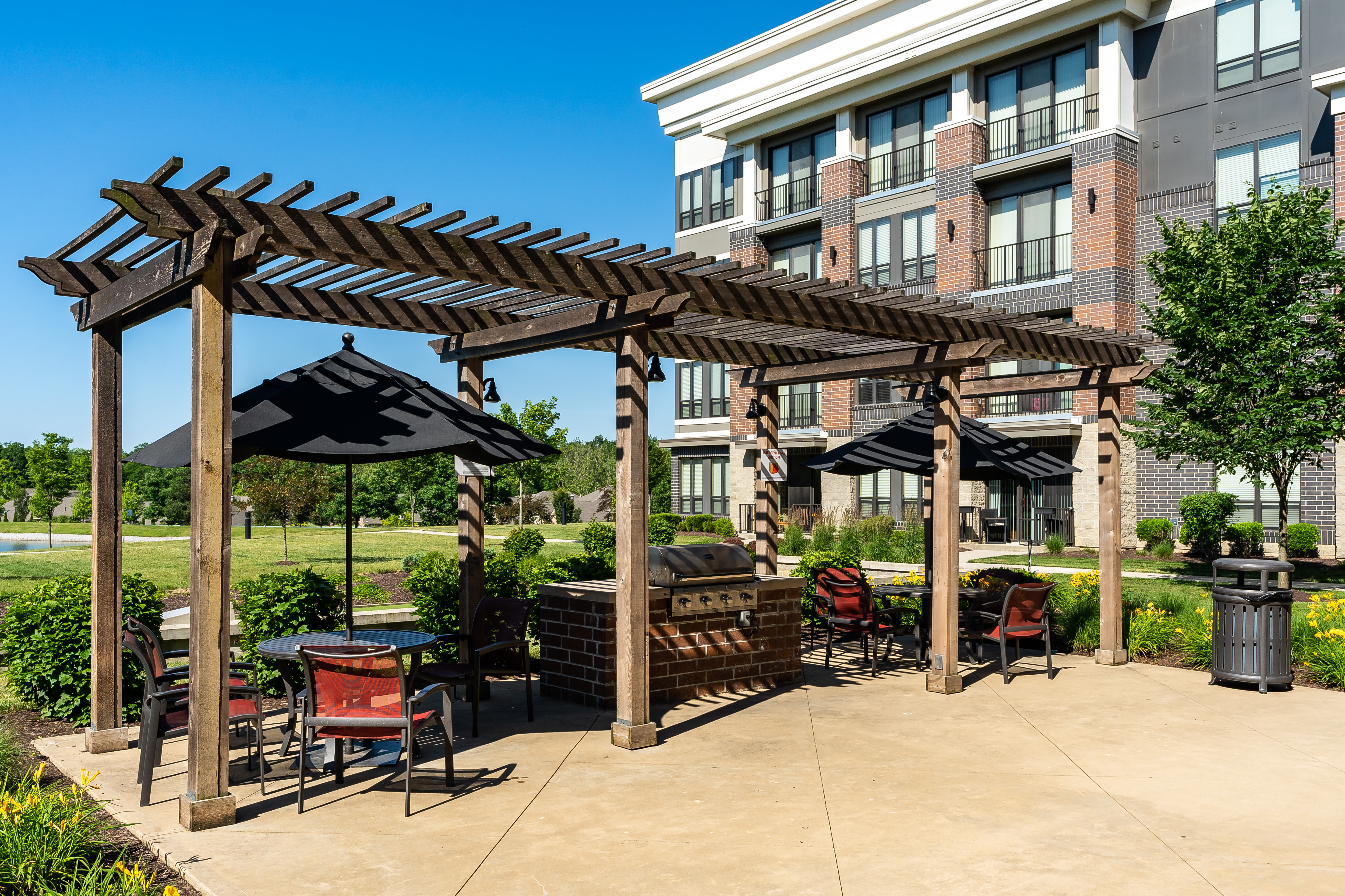 Outdoor veranda at Latitude at Deerfield Crossing in Mason, Ohio