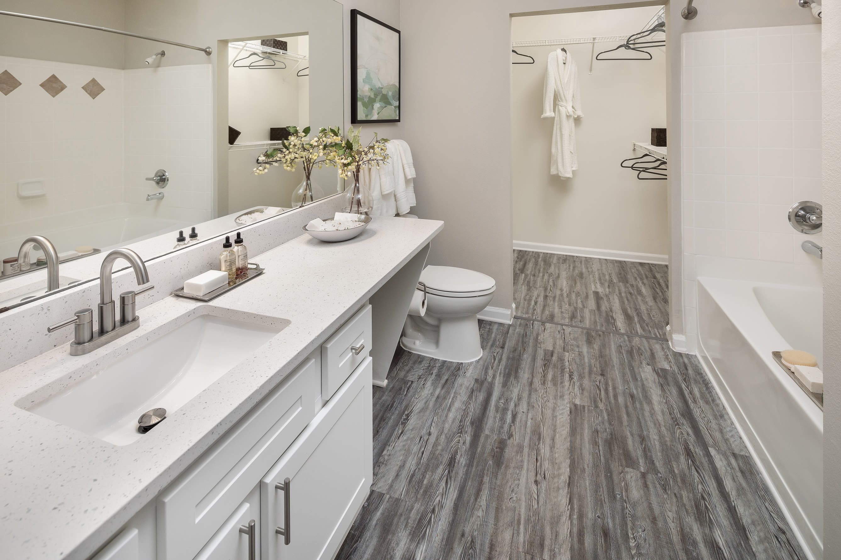 Huge bathroom at Eddison at Deerwood Park in Jacksonville, Florida