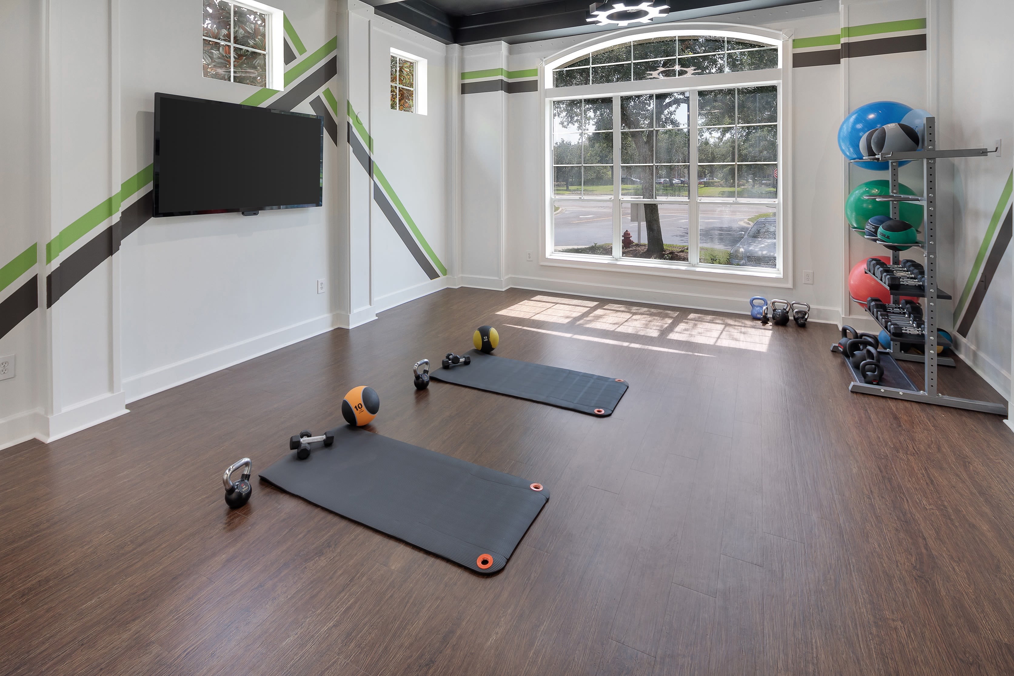 Fitness center for residents at Eddison at Deerwood Park in Jacksonville, Florida