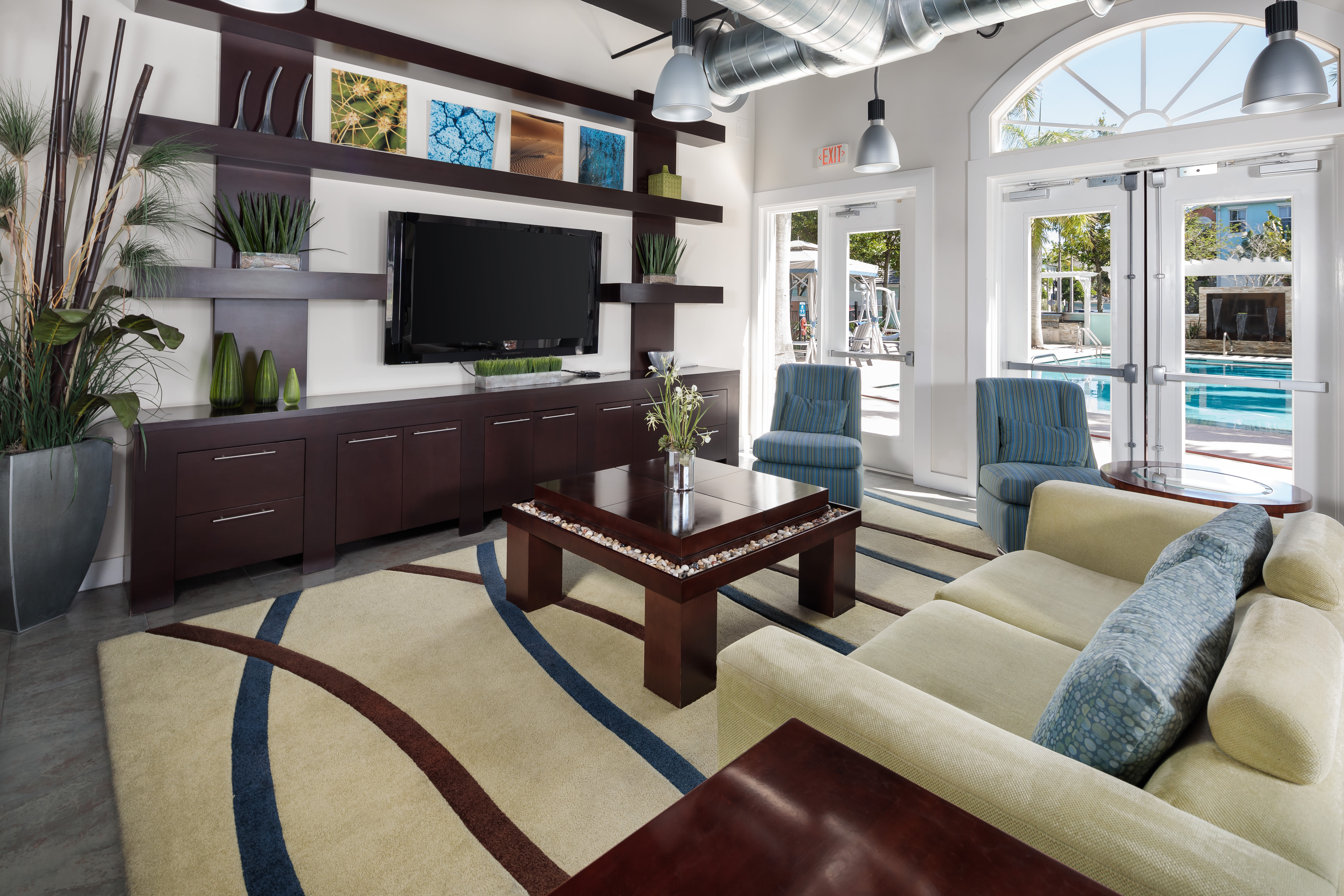 Clubhouse for residents to relax at with their friends at The Pearl in Ft Lauderdale, Florida