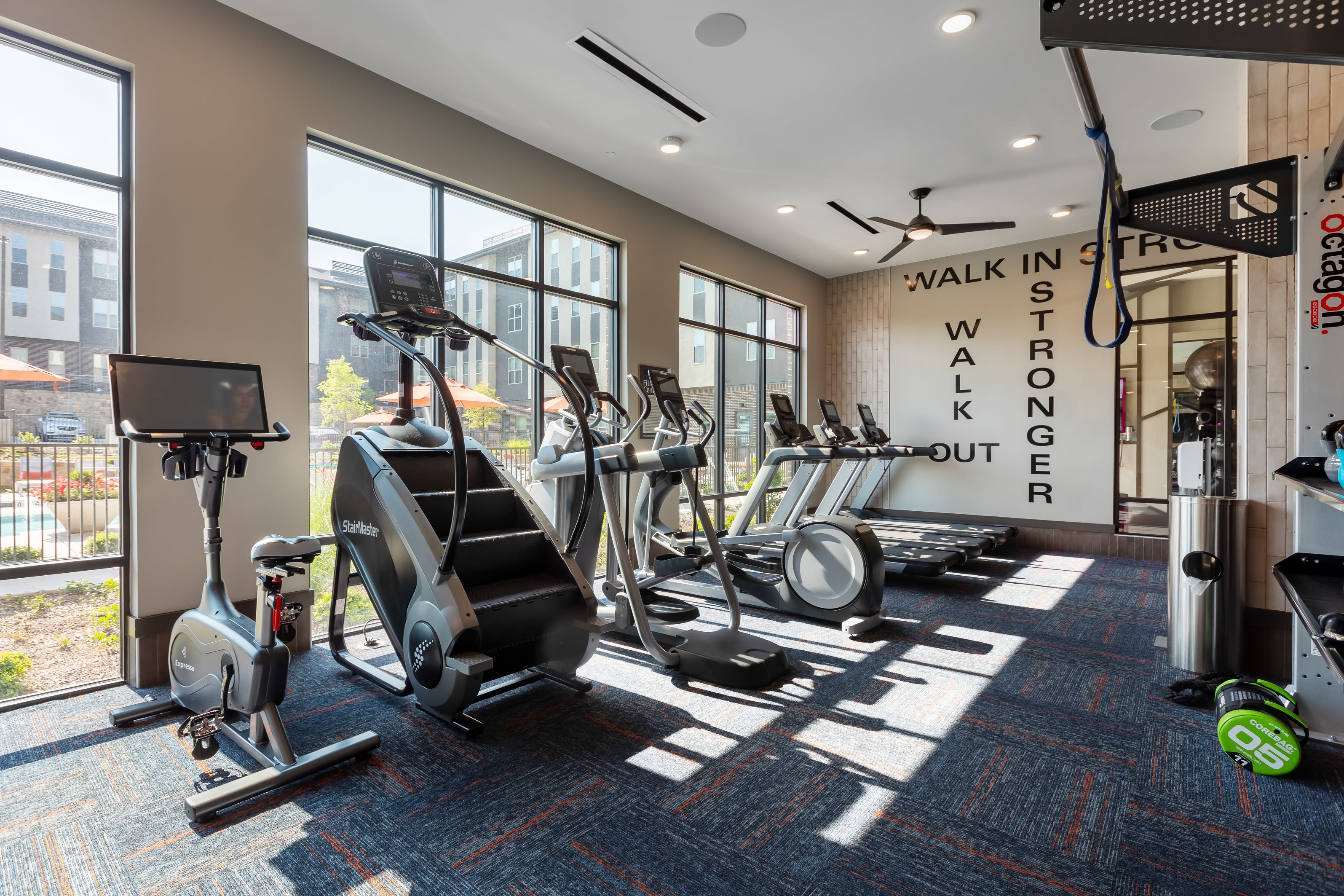 Full state of the art fitness area for residents at The ReVe in Garland, Texas
