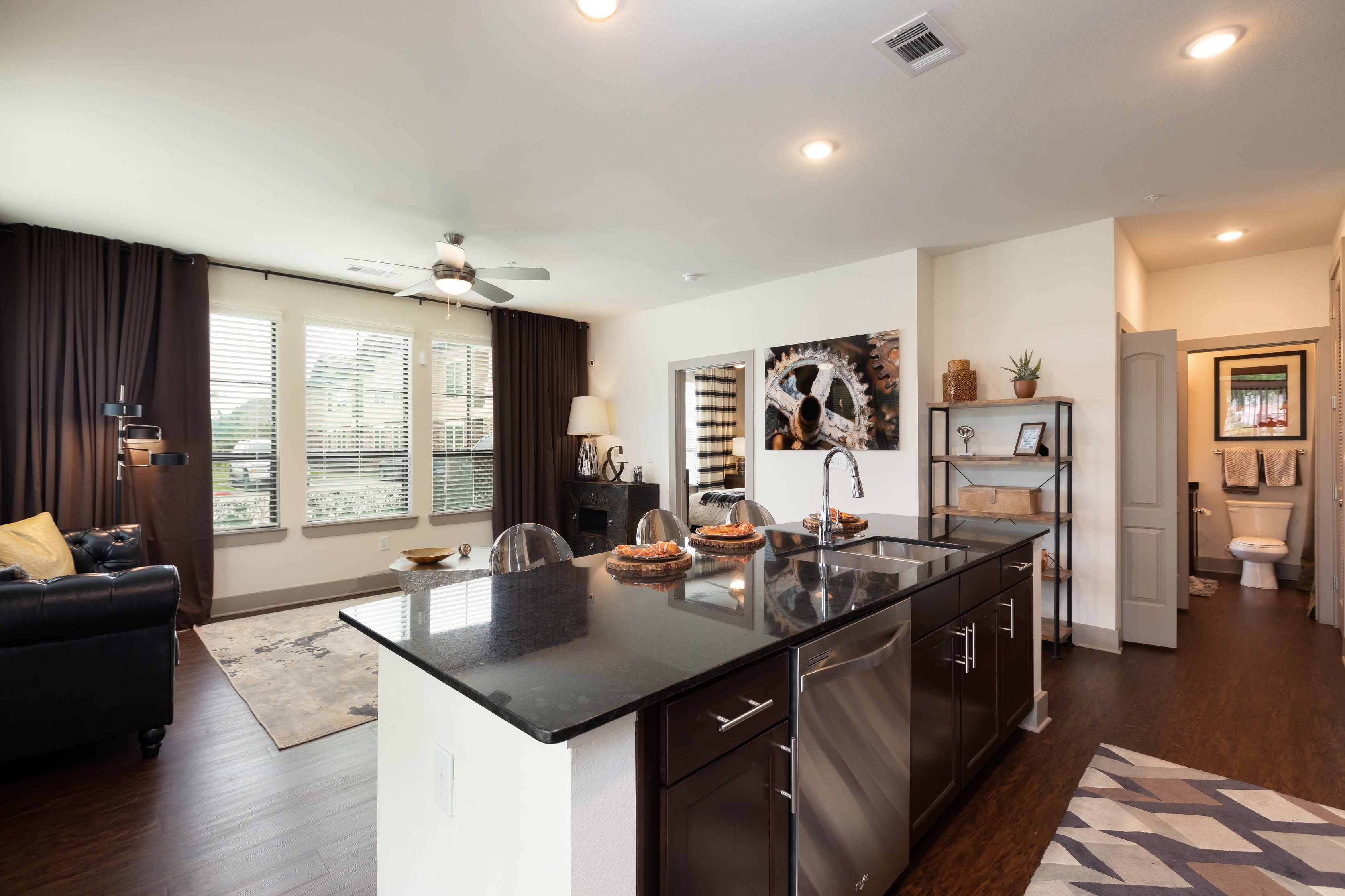 Model kitchen at Waterford Trails in Spring, Texas