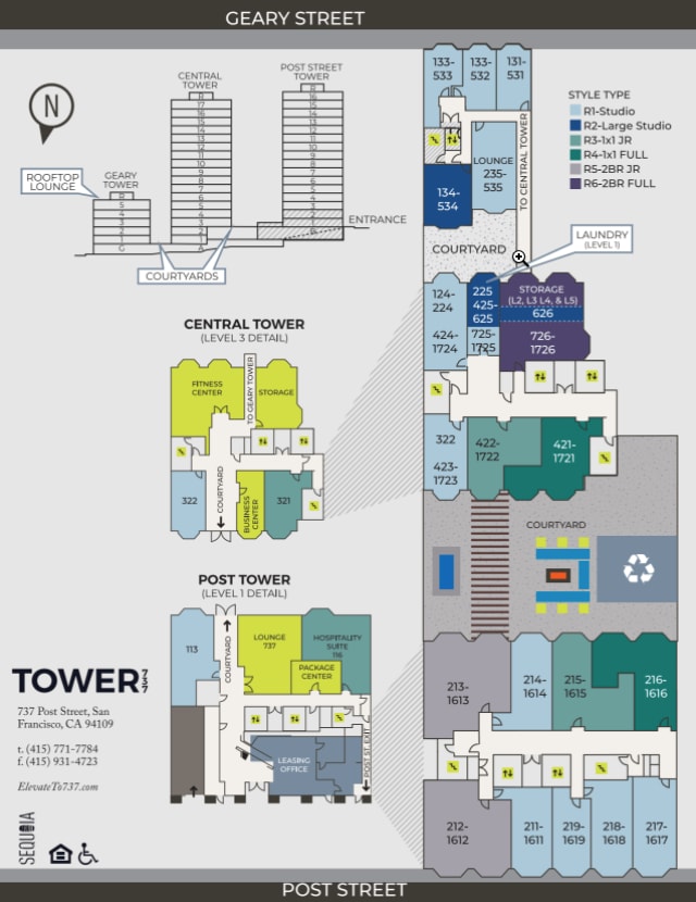 Community map of Tower 737 Condominium Rentals