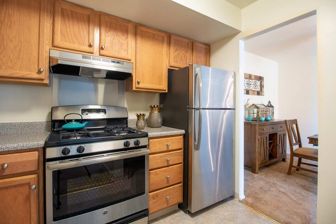 Model kitchen at Mill Village in Millville, New Jersey