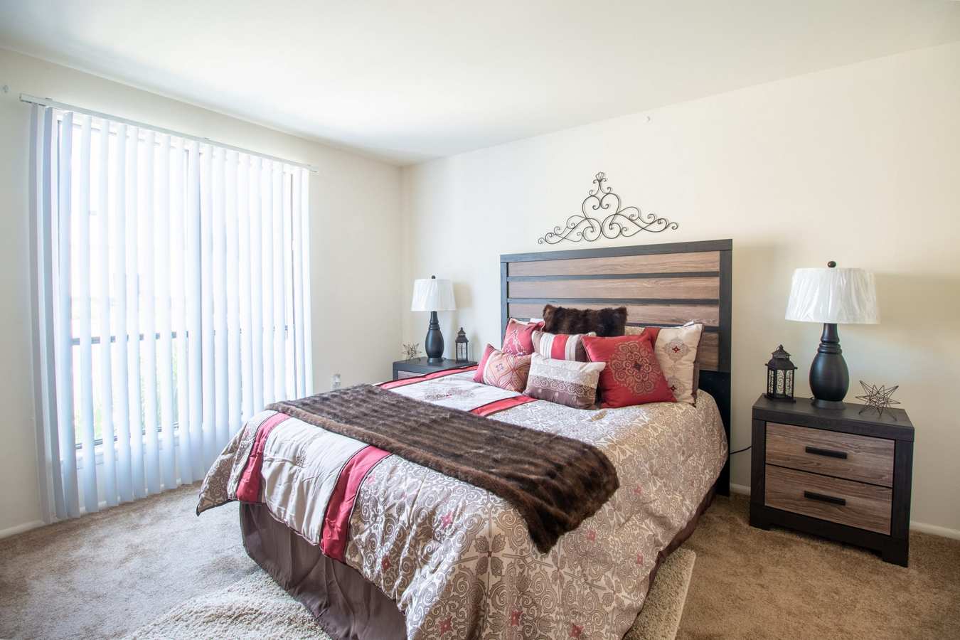 Model bedroom at Mill Village in Millville, New Jersey