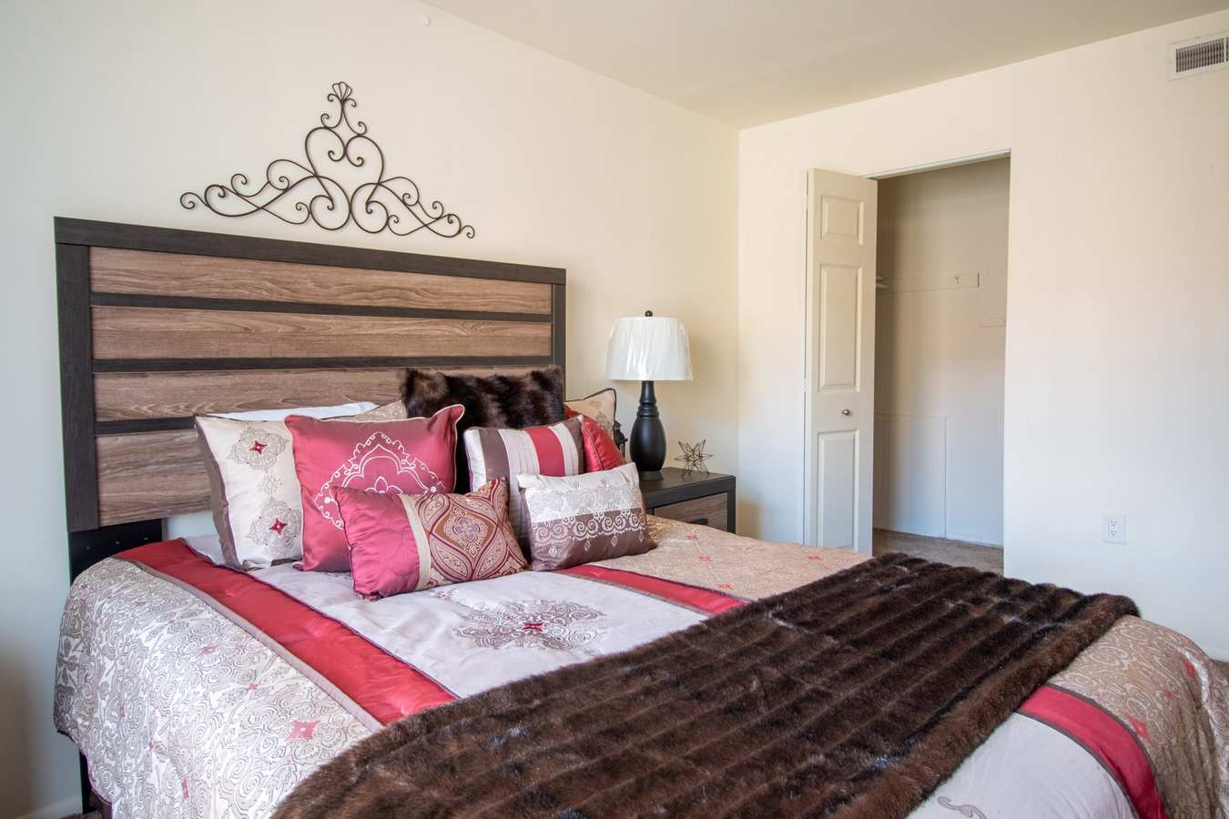 Model bedroom at Mill Village in Millville, New Jersey