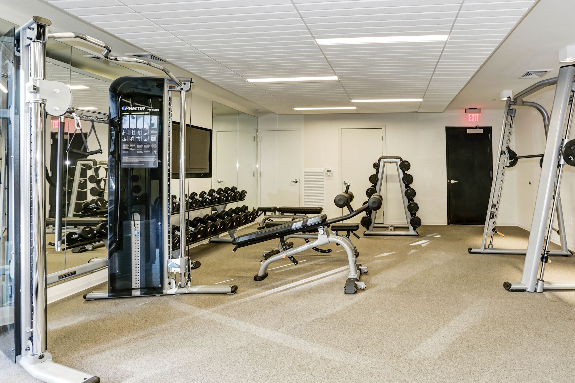 Fitness center at The Met Rockville in Rockville, Maryland