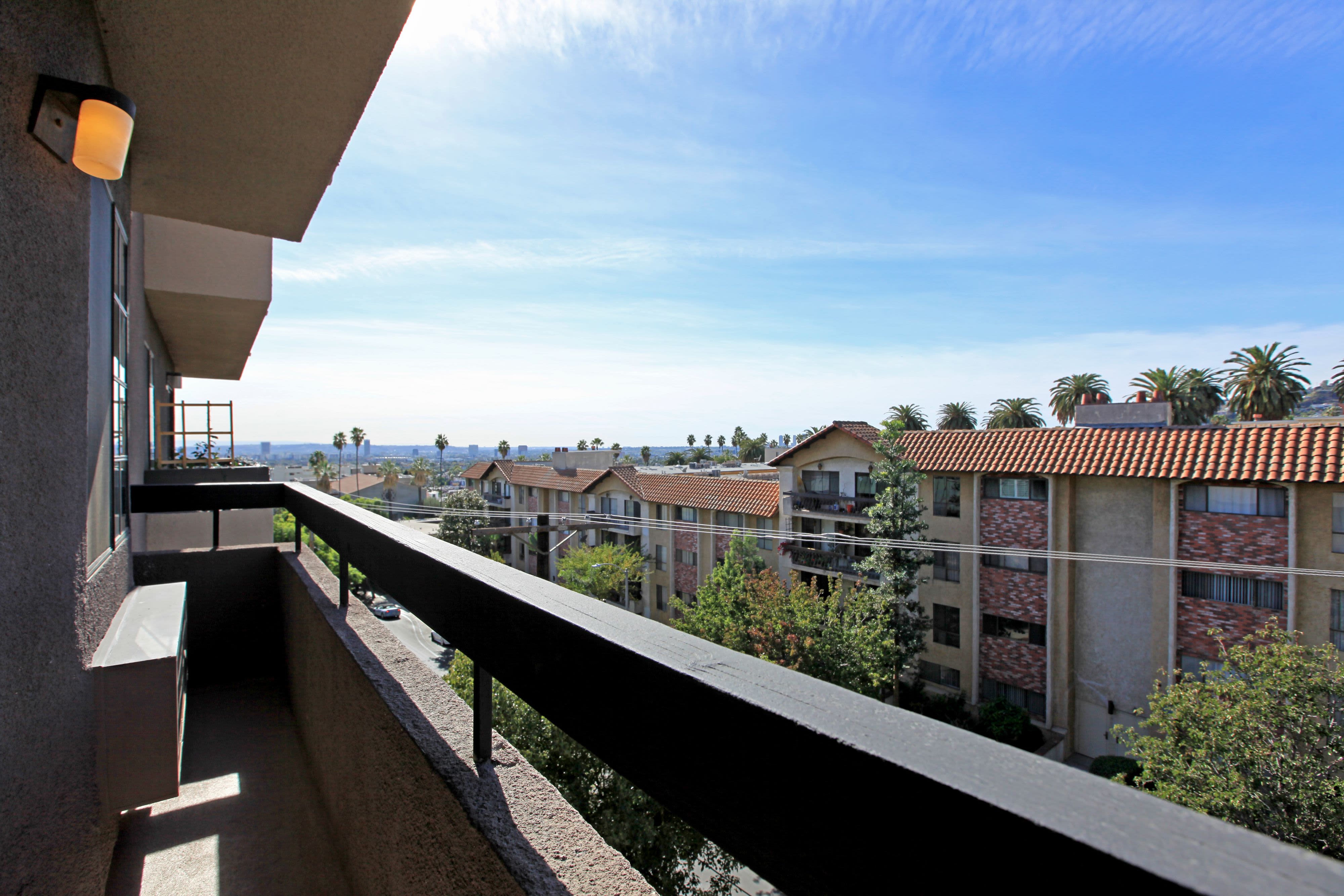 Beautiful from the balcony of Savoy West Apartments in Los Angeles, California