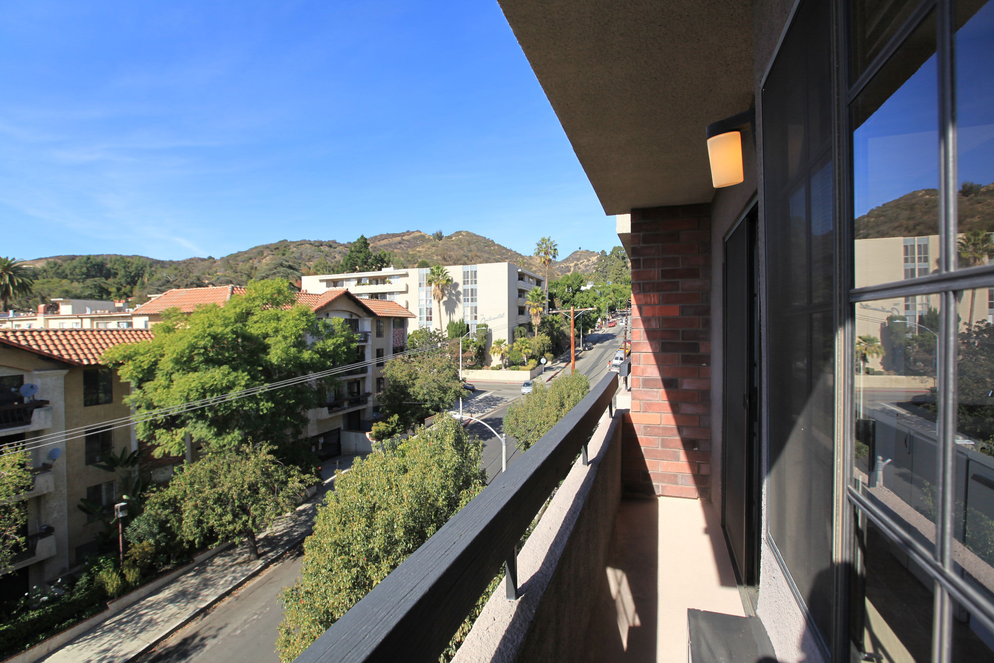 Gorgeous view from the balcony at Savoy West Apartments in Los Angeles, California