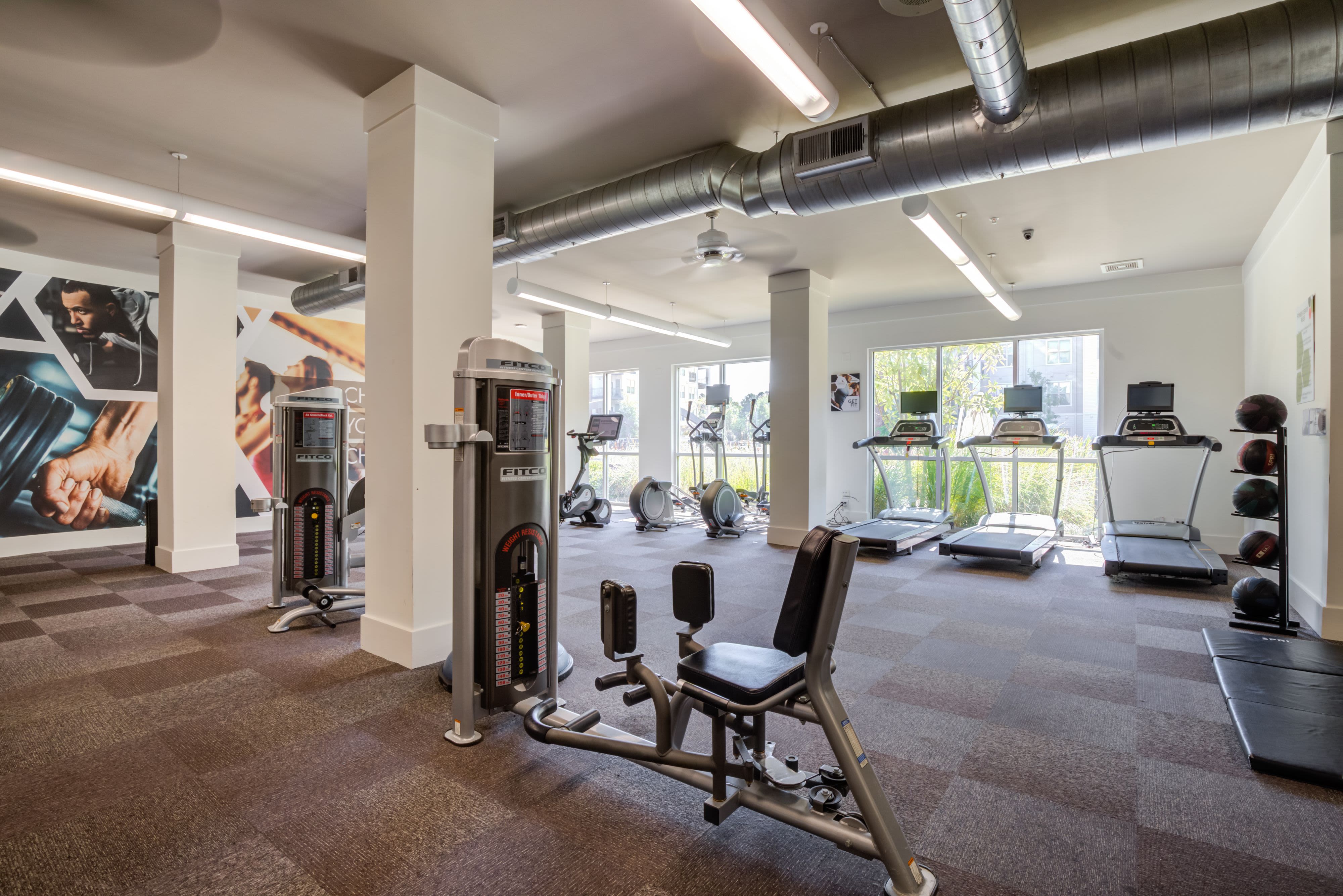 Fitness center at Celsius Apartment Homes in Charlotte, North Carolina