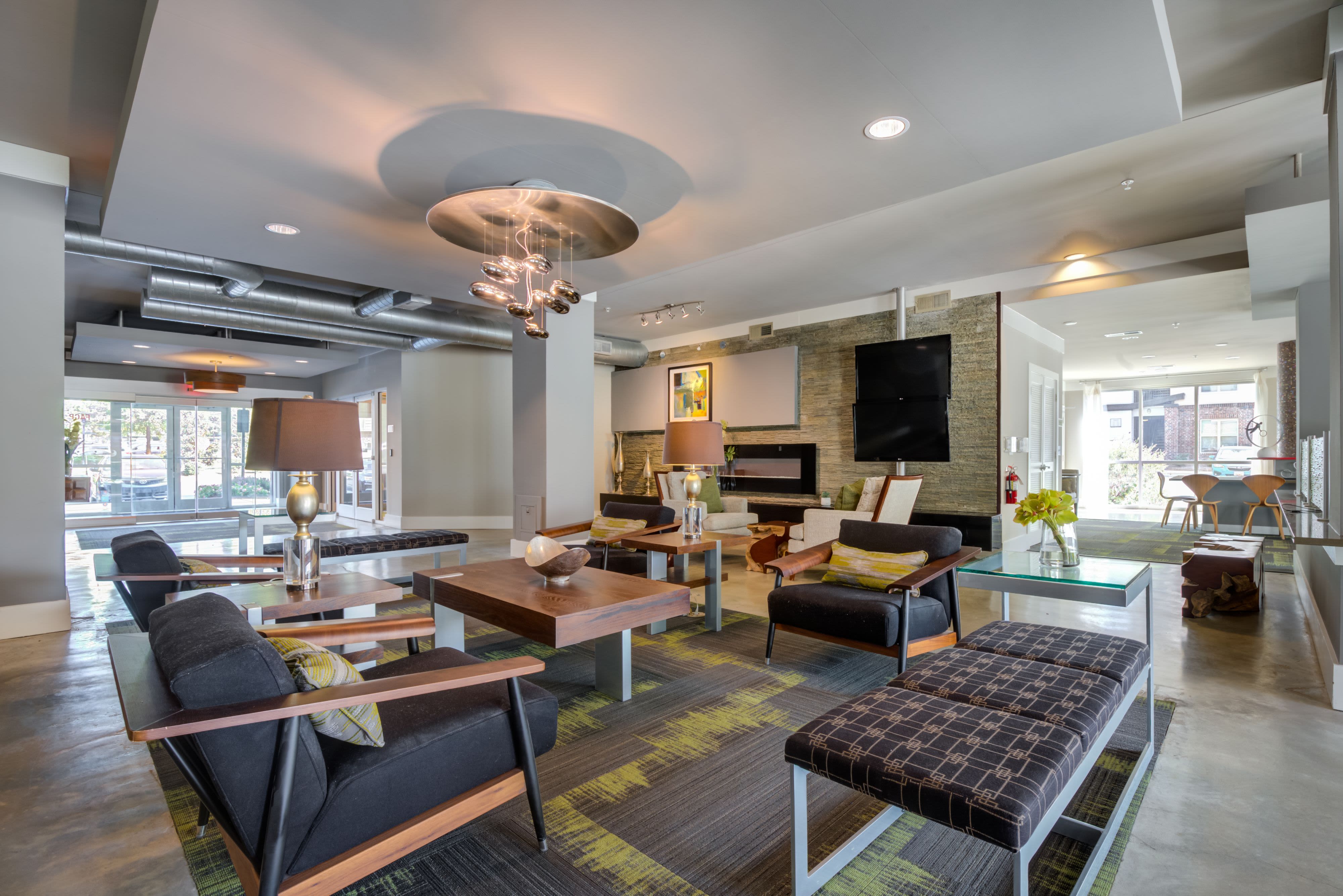 Luxury clubhouse at Celsius Apartment Homes in Charlotte, North Carolina