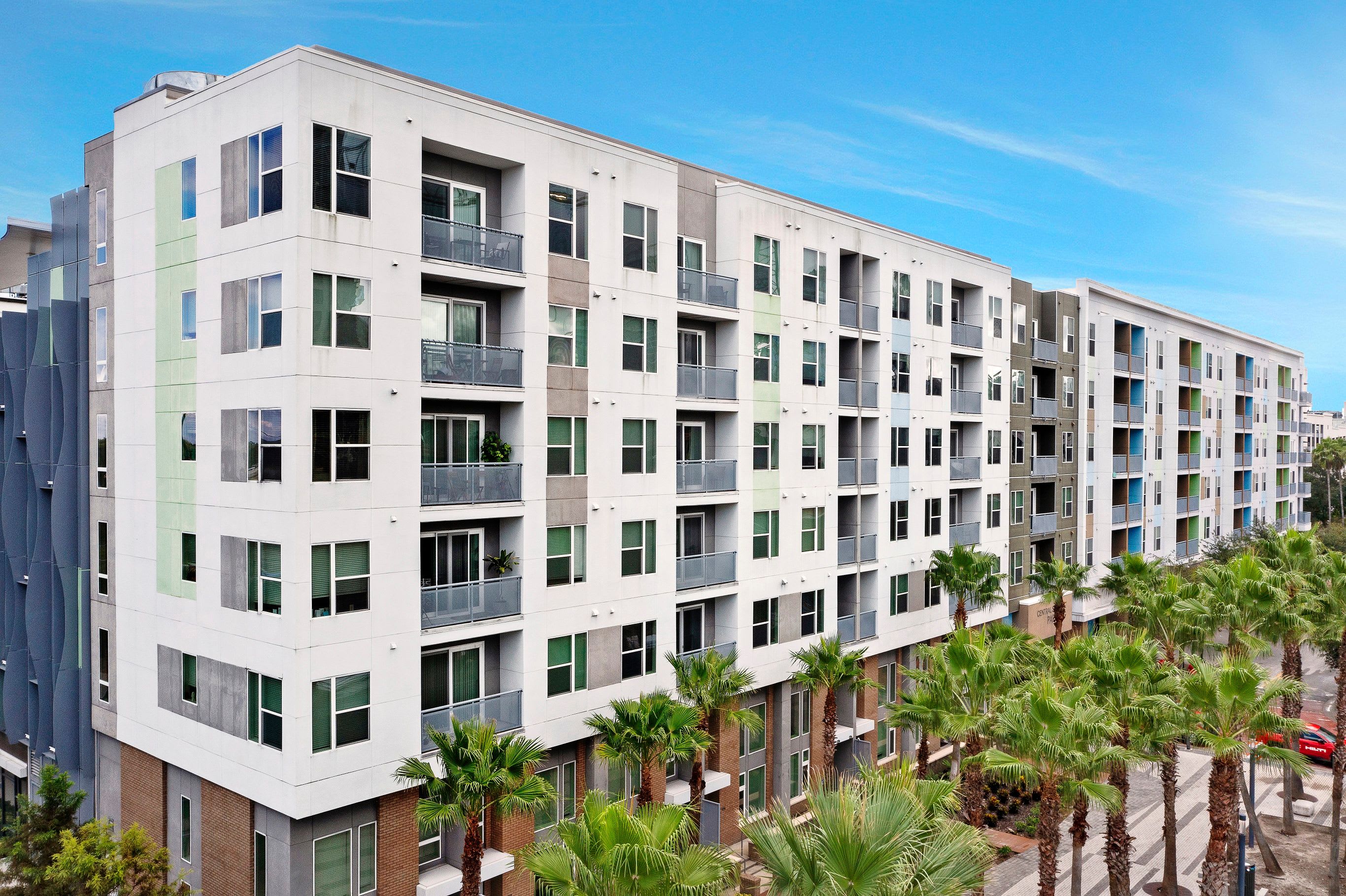 Building view of apartments at Central Station on Orange in Orlando, Florida