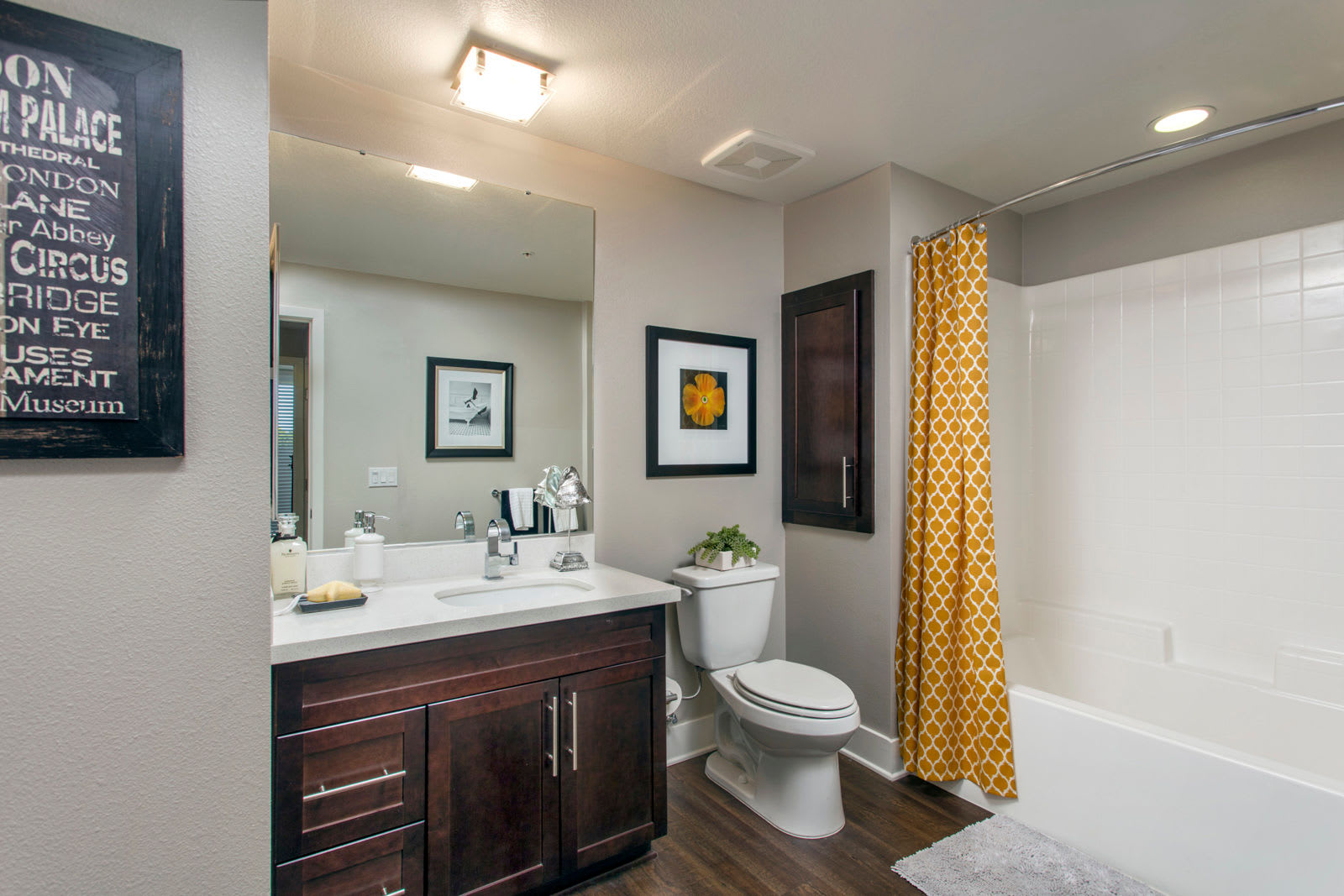 Model bathroom at The Boulevard Apartment Homes in Woodland Hills, California