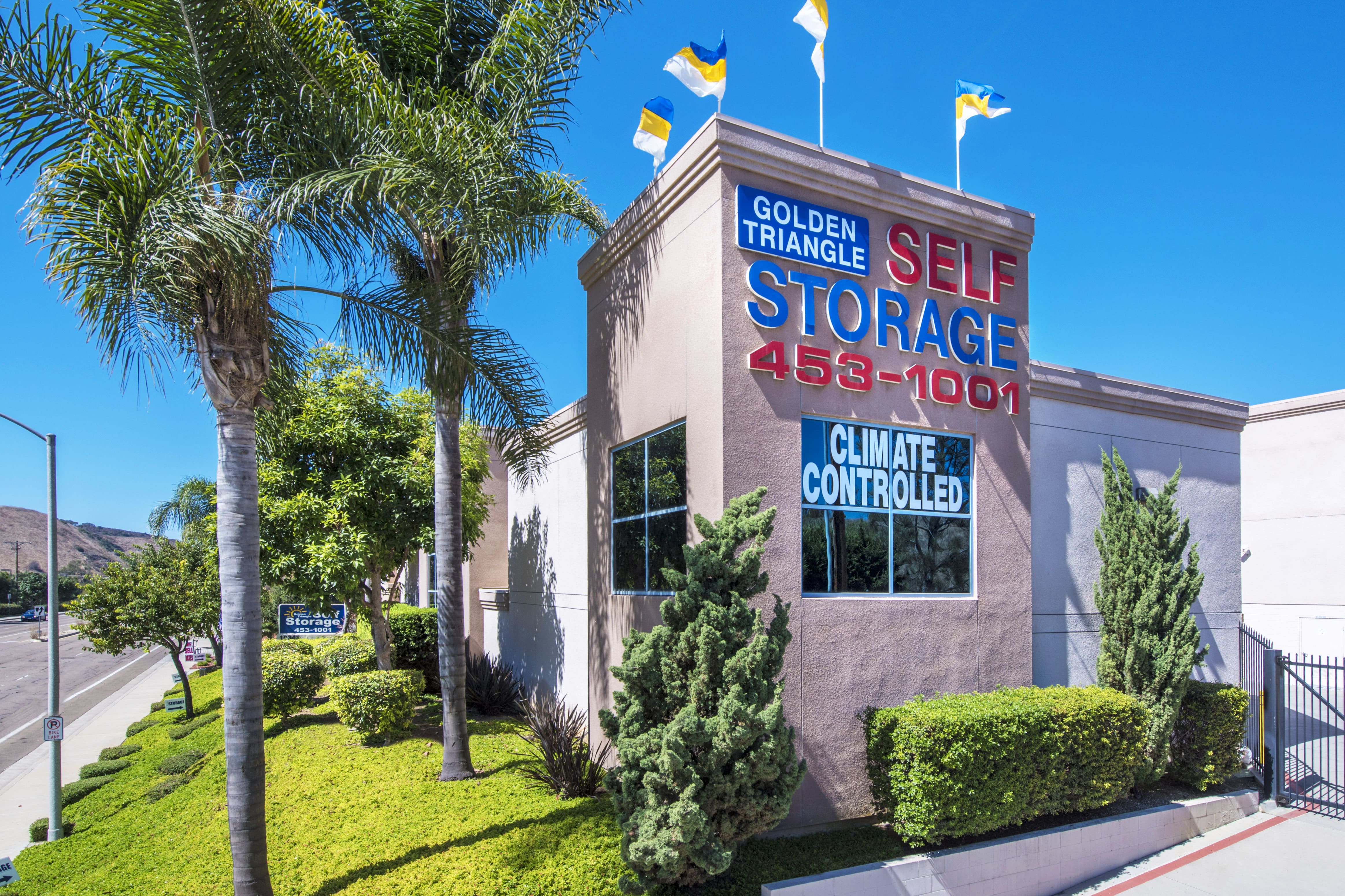 Building exterior at Golden Triangle Self Storage in San Diego, CA