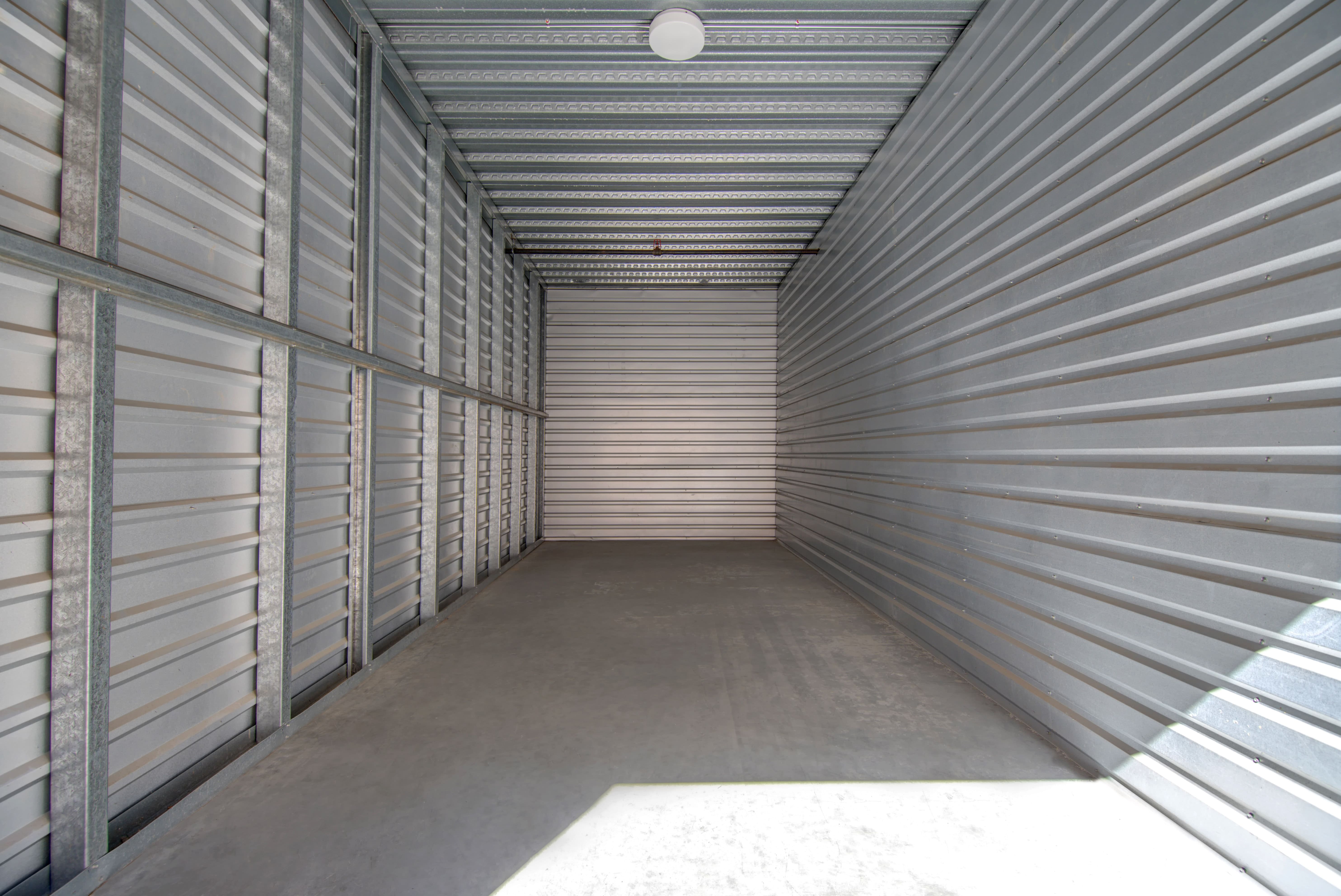Inside of an outdoor storage unit at Jamacha Point Self Storage in Spring Valley, CA