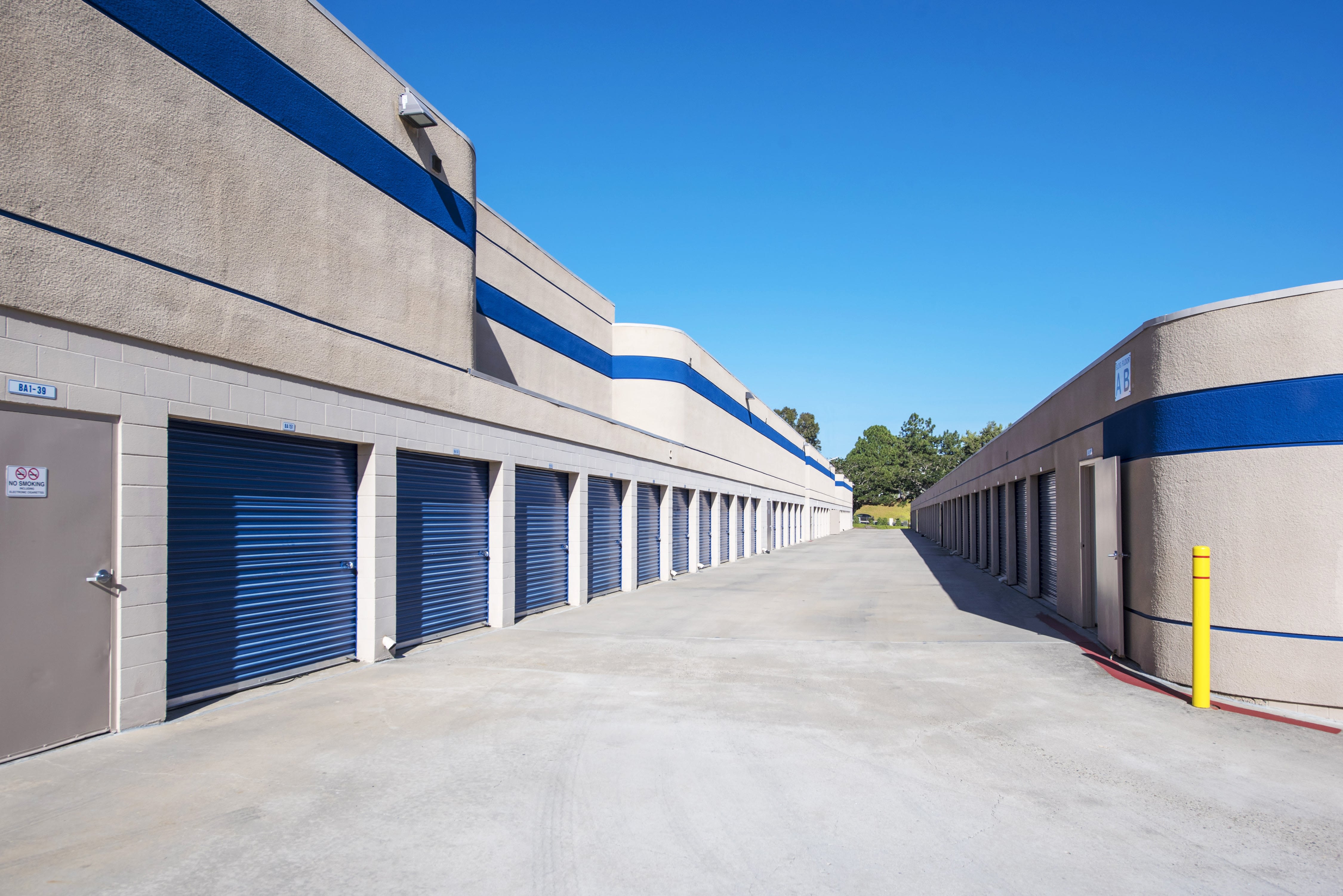 Drive-up storage units at Mira Mesa Self Storage in San Diego, CA