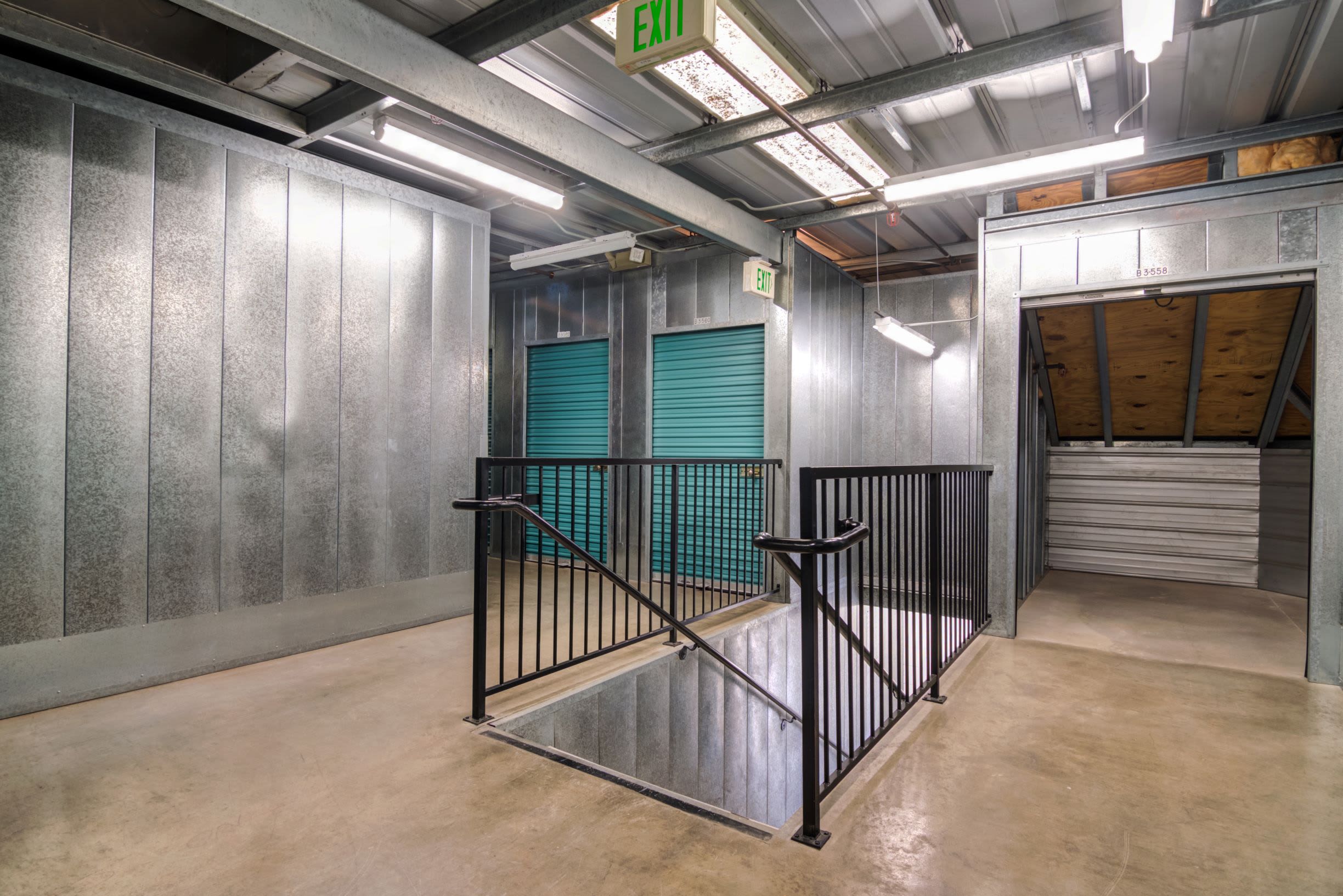 Entrance to a stairwell at Olivenhain Self Storage in Encinitas, CA