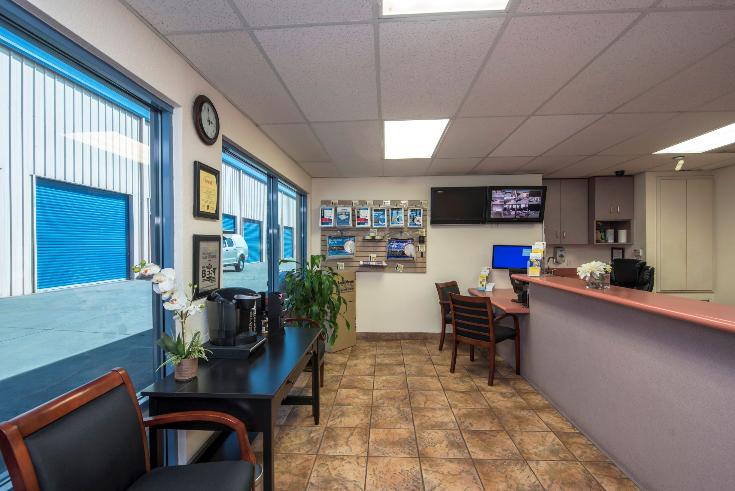 The front office at Otay Crossing Self Storage in San Diego, CA