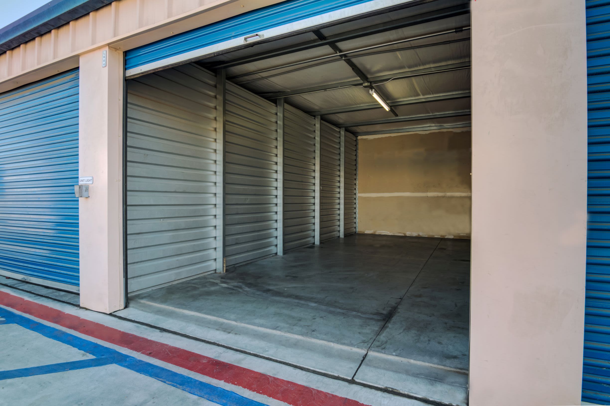 Inside a storage unit at Otay Crossing Self Storage in San Diego, CA