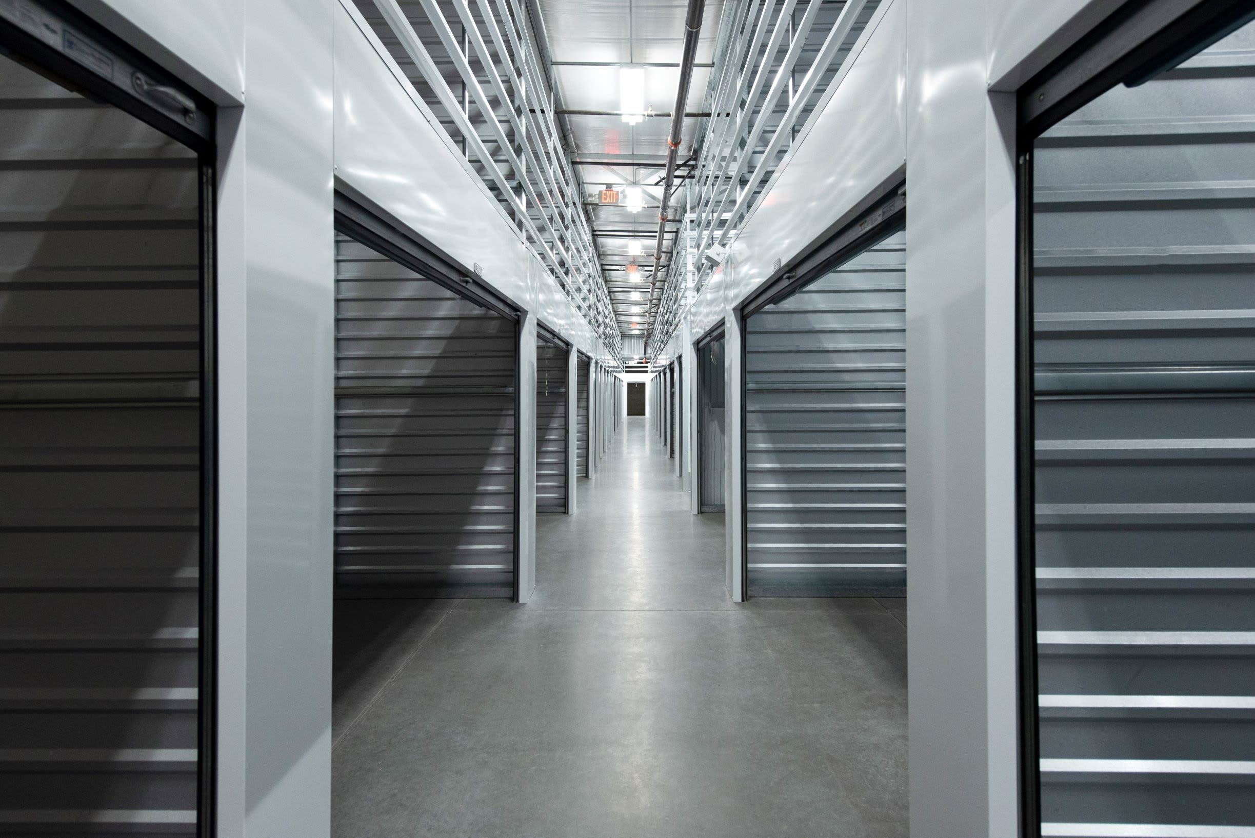 A row of open units at Silverhawk Self Storage in Murrieta, CA