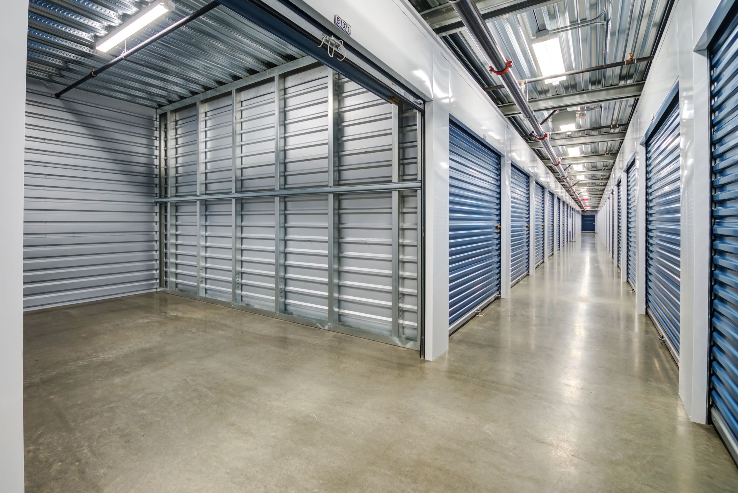 A row of interior units at Silverhawk Self Storage in Murrieta, CA