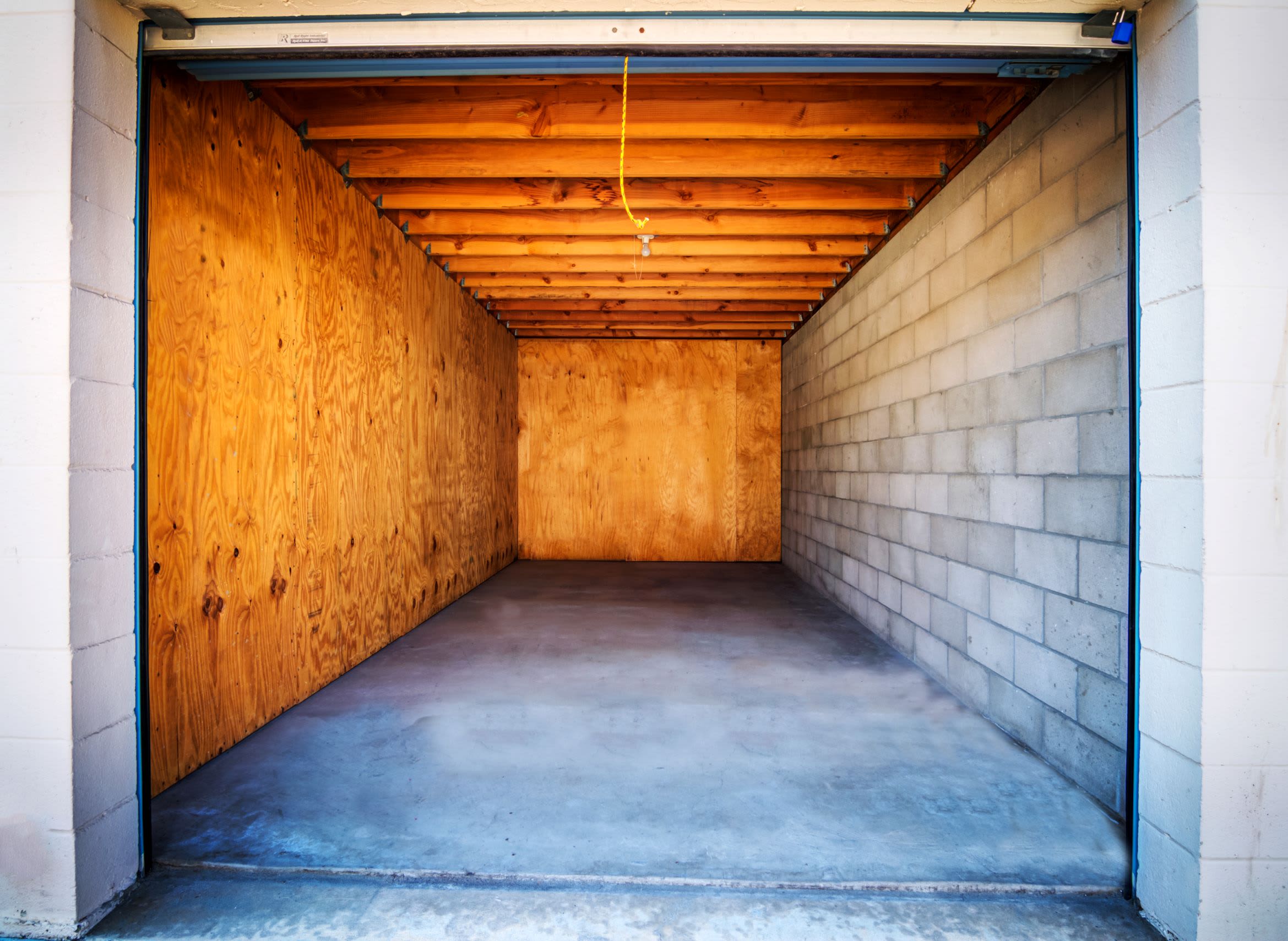 The inside of a storage unit at Sorrento Mesa Self Storage in San Diego, CA