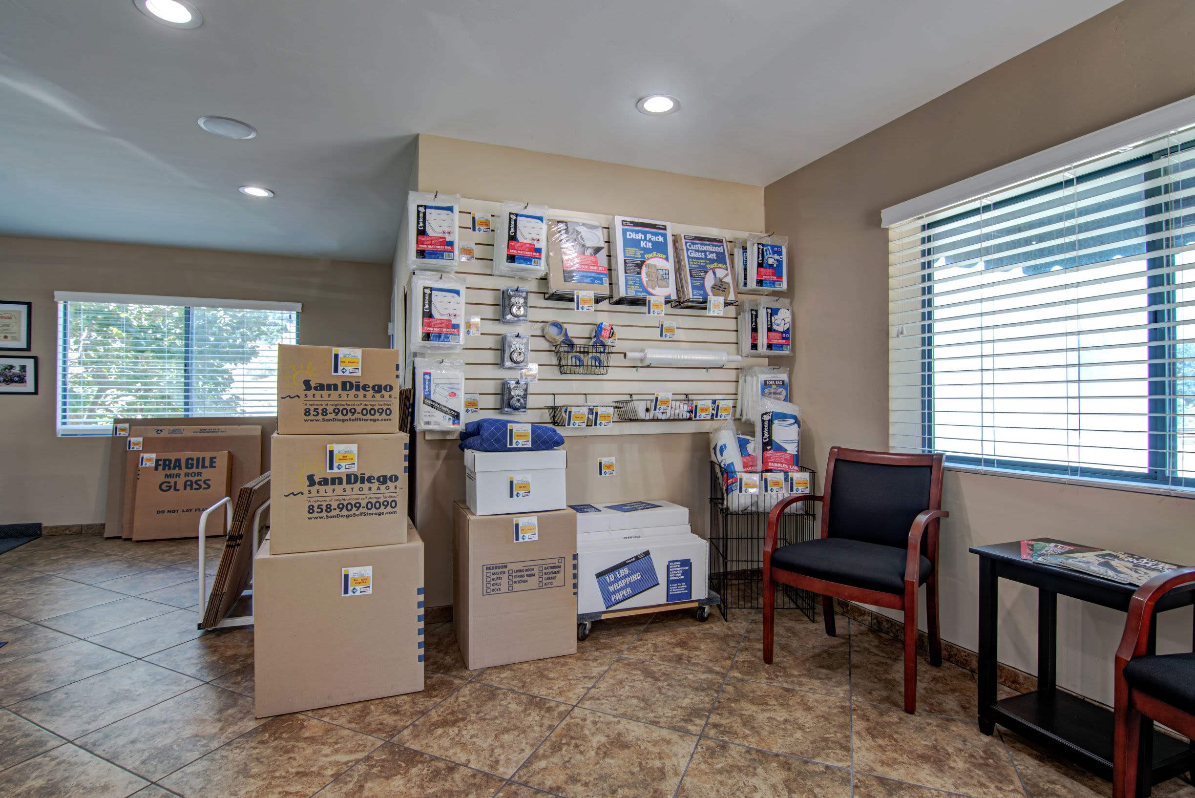The front office at Sorrento Valley Self Storage in San Diego, California