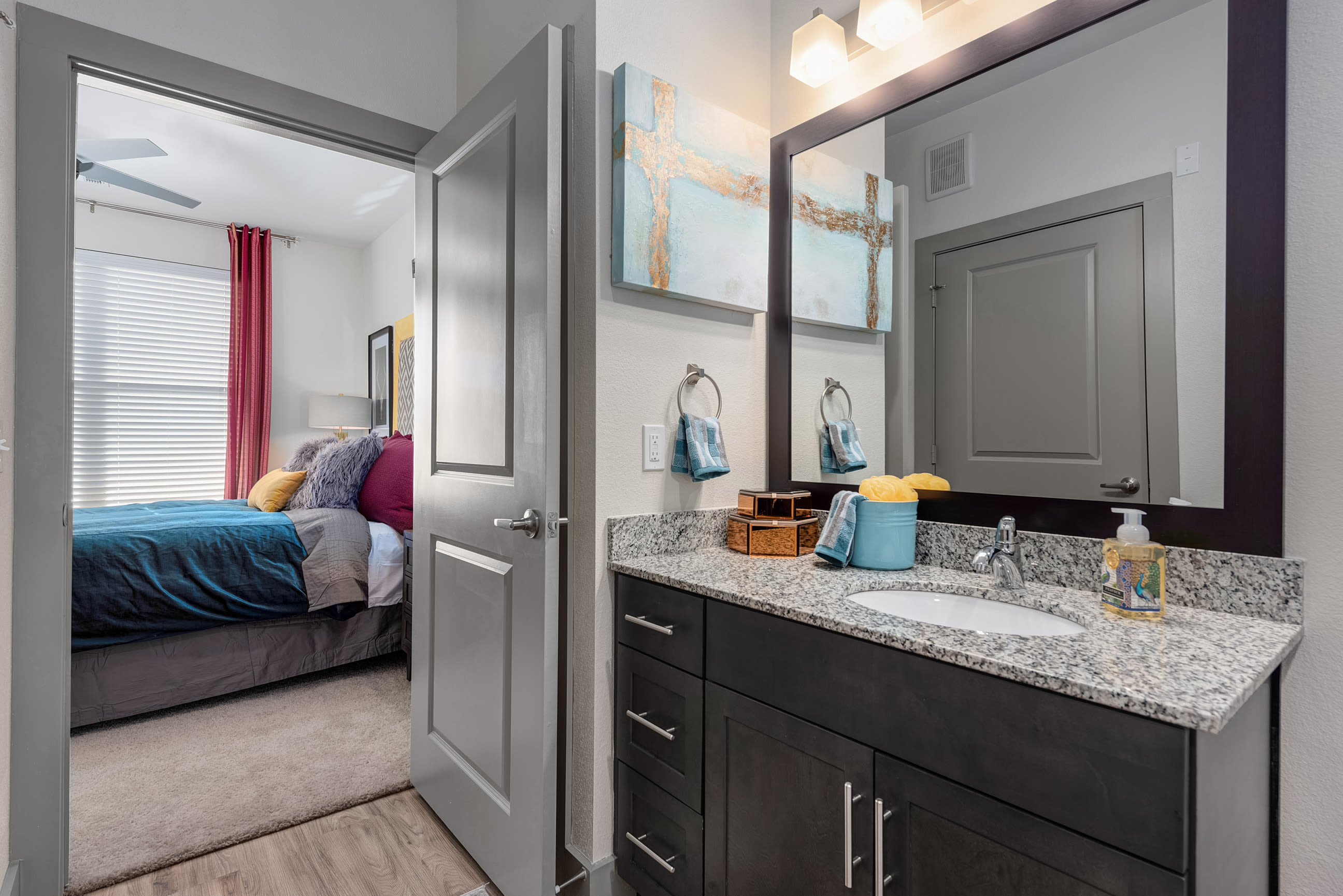 Model bathroom at Rocket Pointe in Durango, Colorado