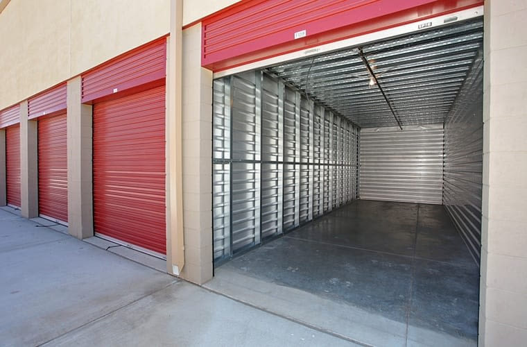 The interior of a storage unit at Butterfield Ranch Self Storage in Temecula, CA